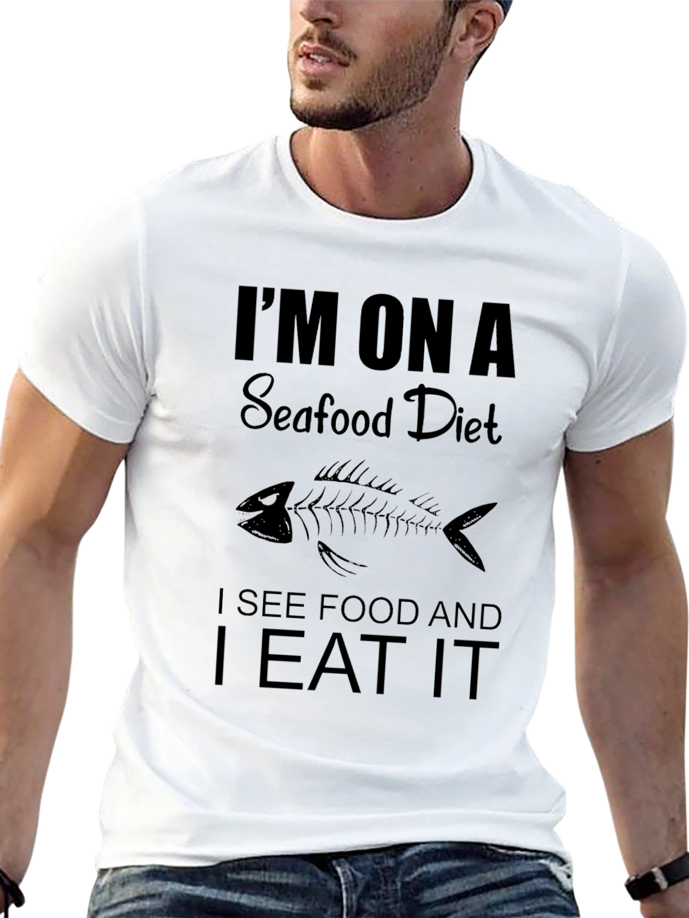 Seafood Diet T-Shirt - Funny Eat Food Slogan