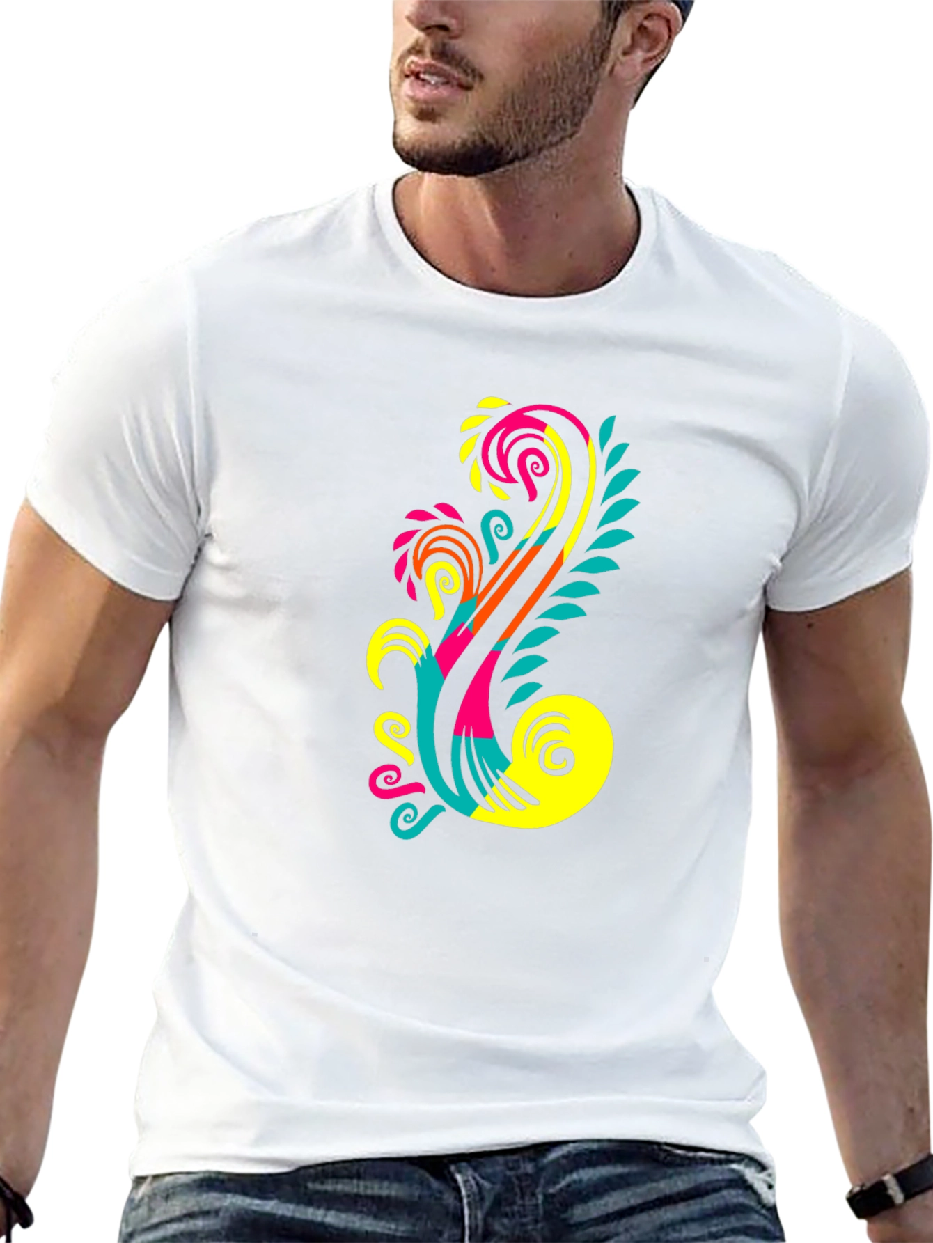Bold Graphic Print Black T-Shirt