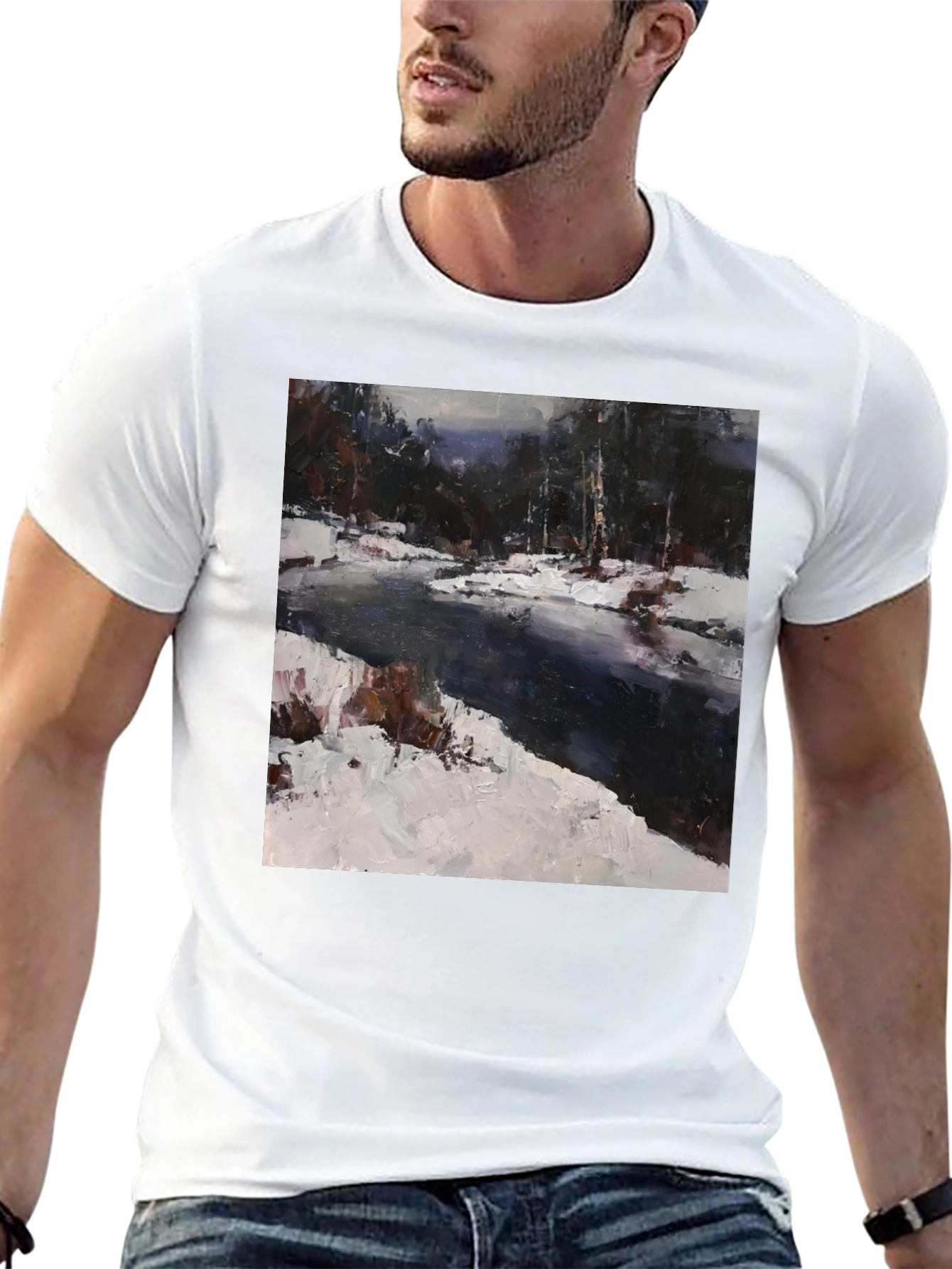 Winter River Painting T-Shirt