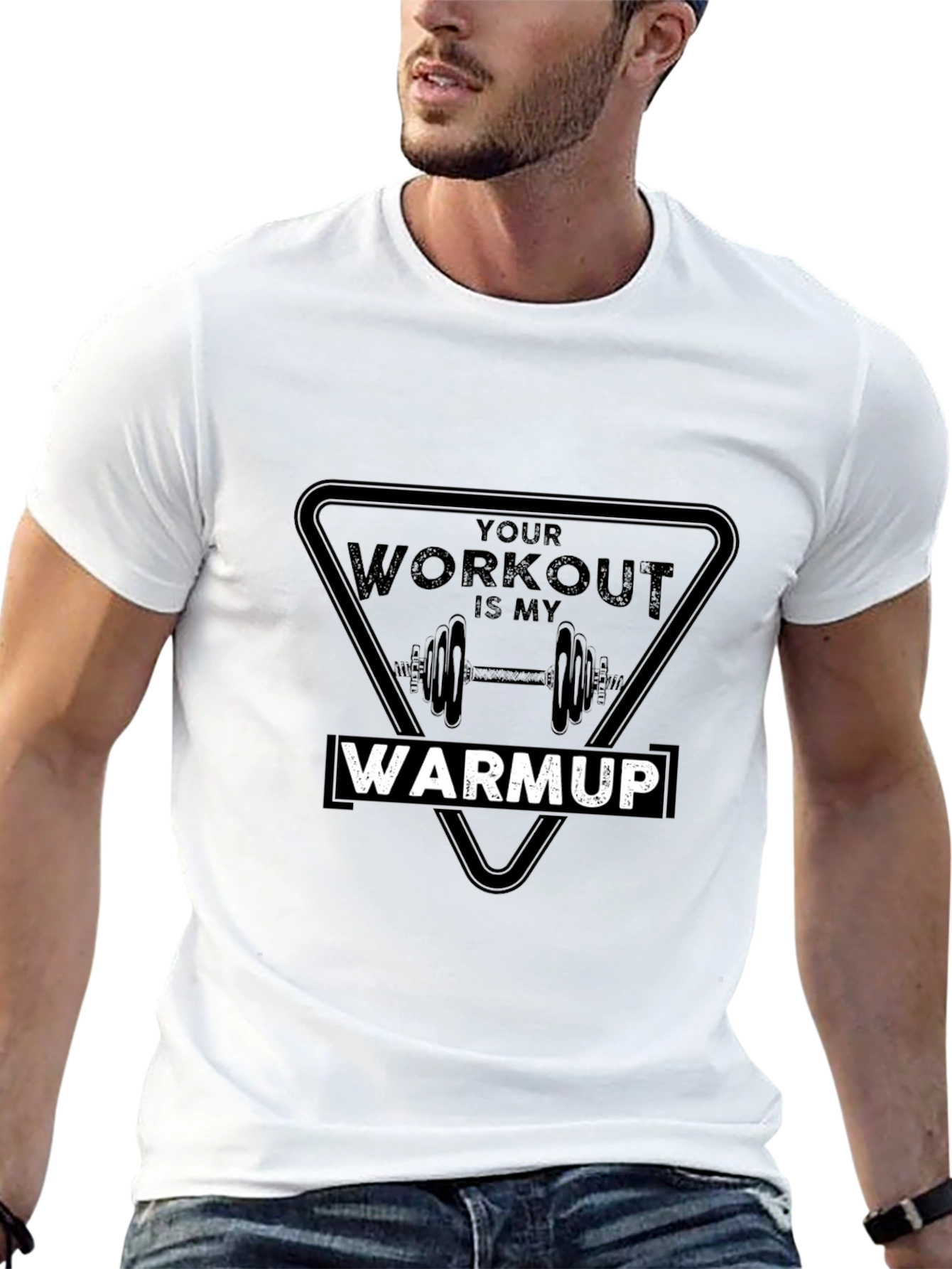 Workout Warmup T-Shirt: Gym Humor Tee