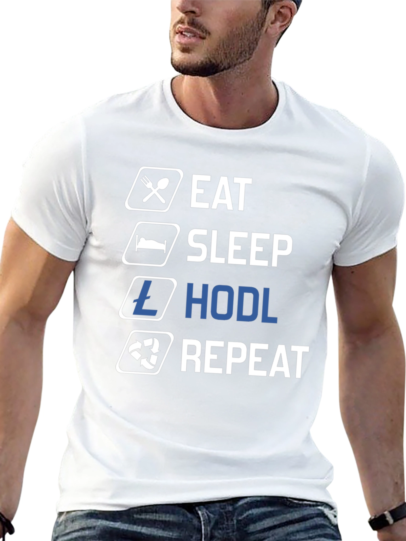 Eat Sleep Hodl Repeat Black T-Shirt