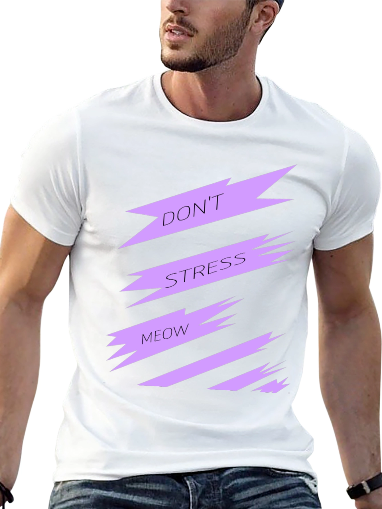 Dont Stress Meow Black Graphic Tee