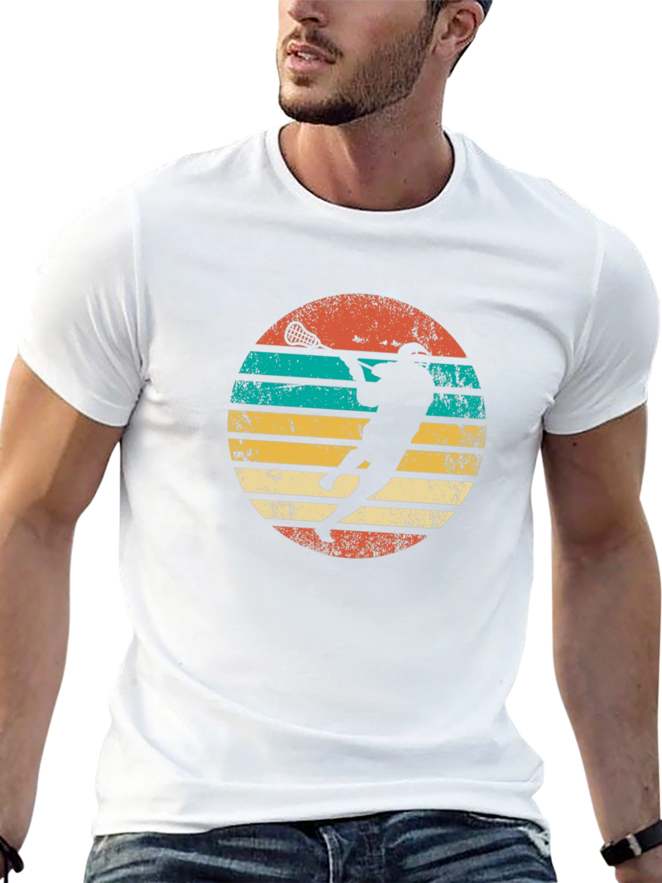 Retro Lacrosse Sunset Graphic Tee