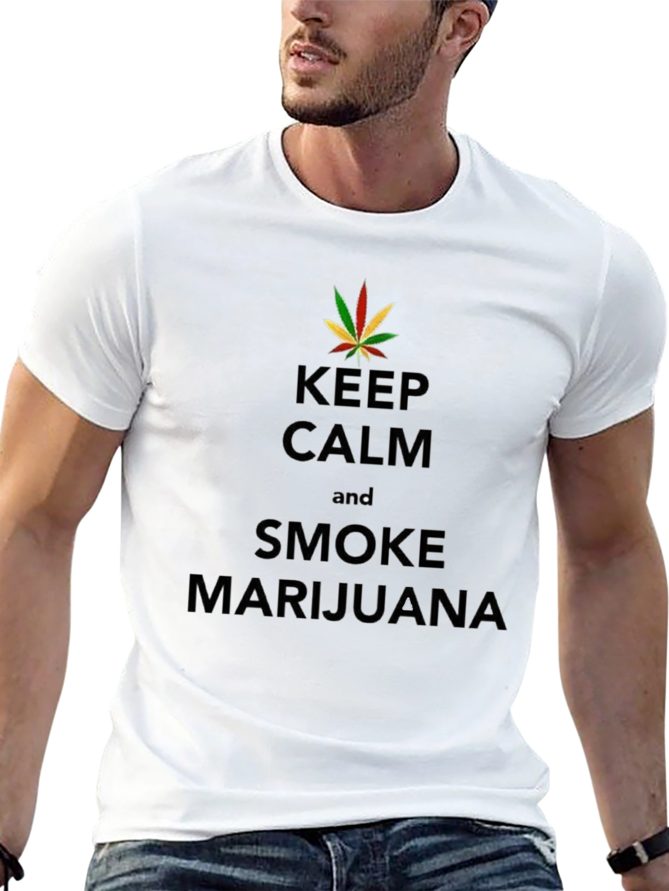 Keep Calm and Smoke Marijuana T-Shirt - Black