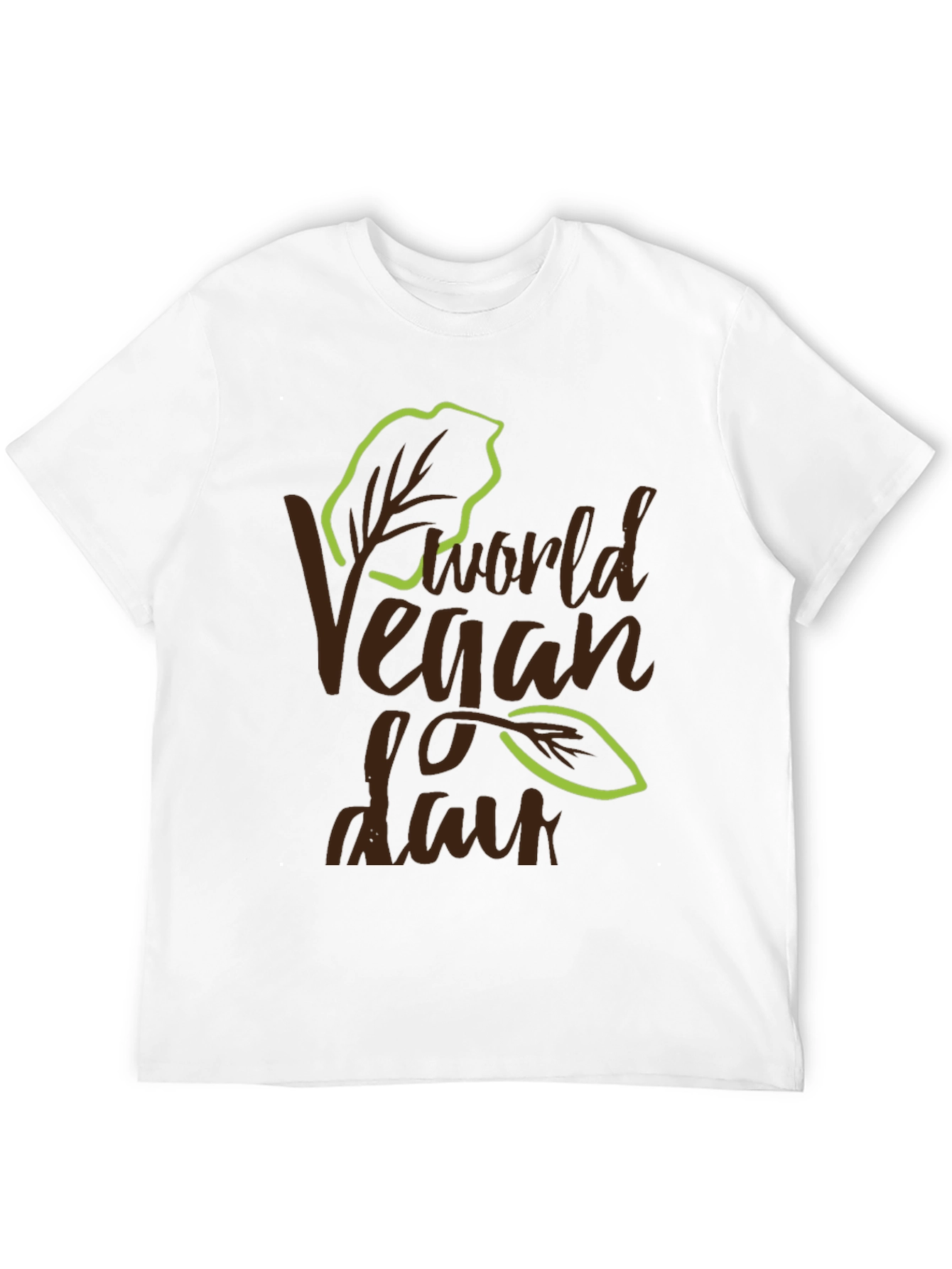 World Vegan Day T-Shirt Leaf Design
