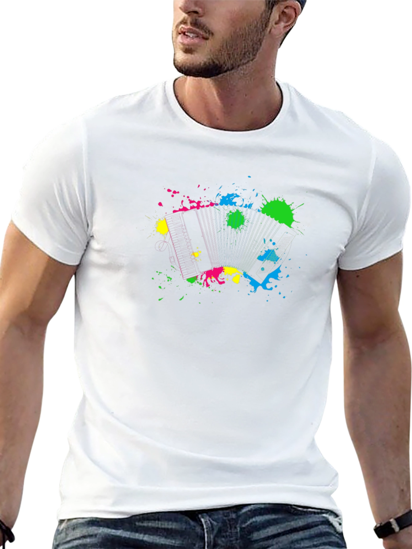 Abstract Splatter Graphic Black T-Shirt