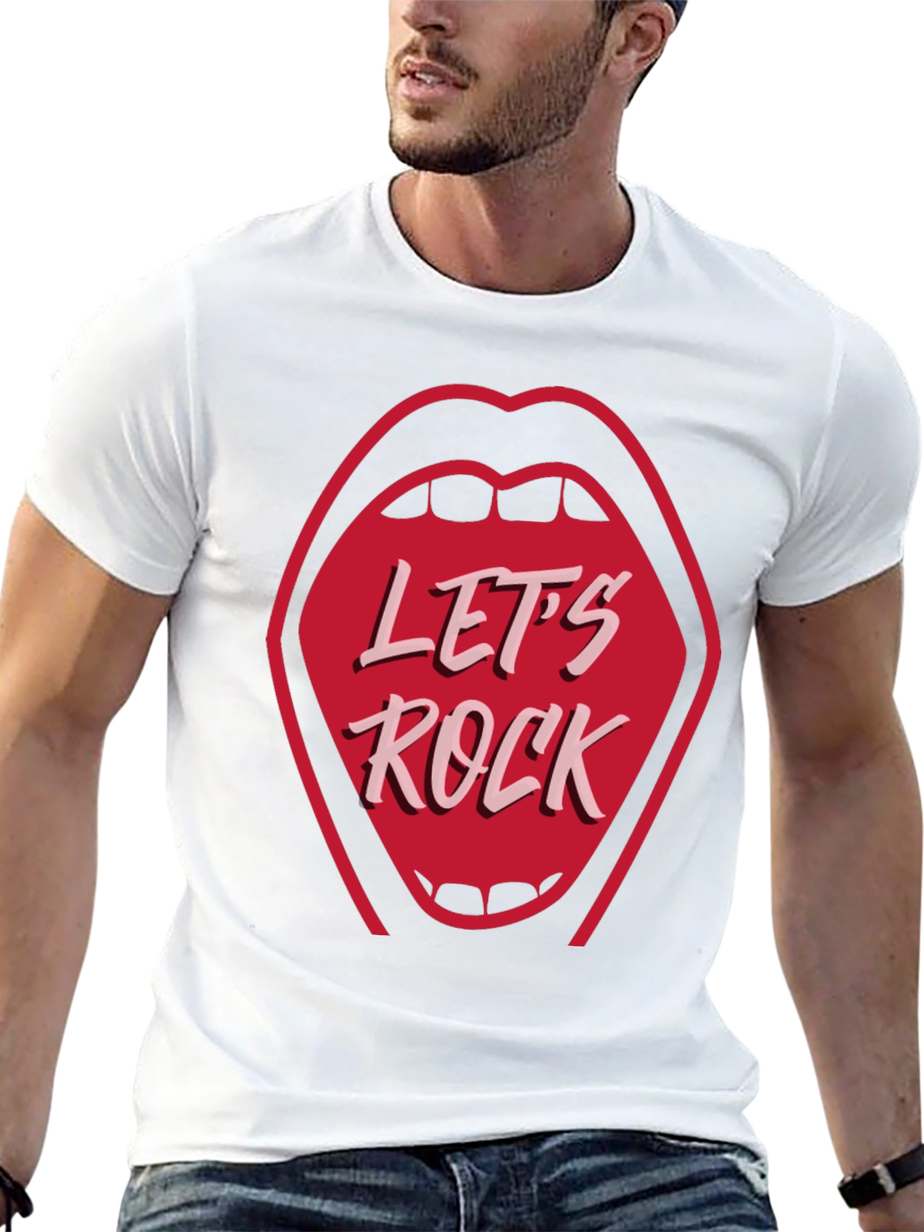 Lets Rock Graphic Tee - Rock and Roll Style