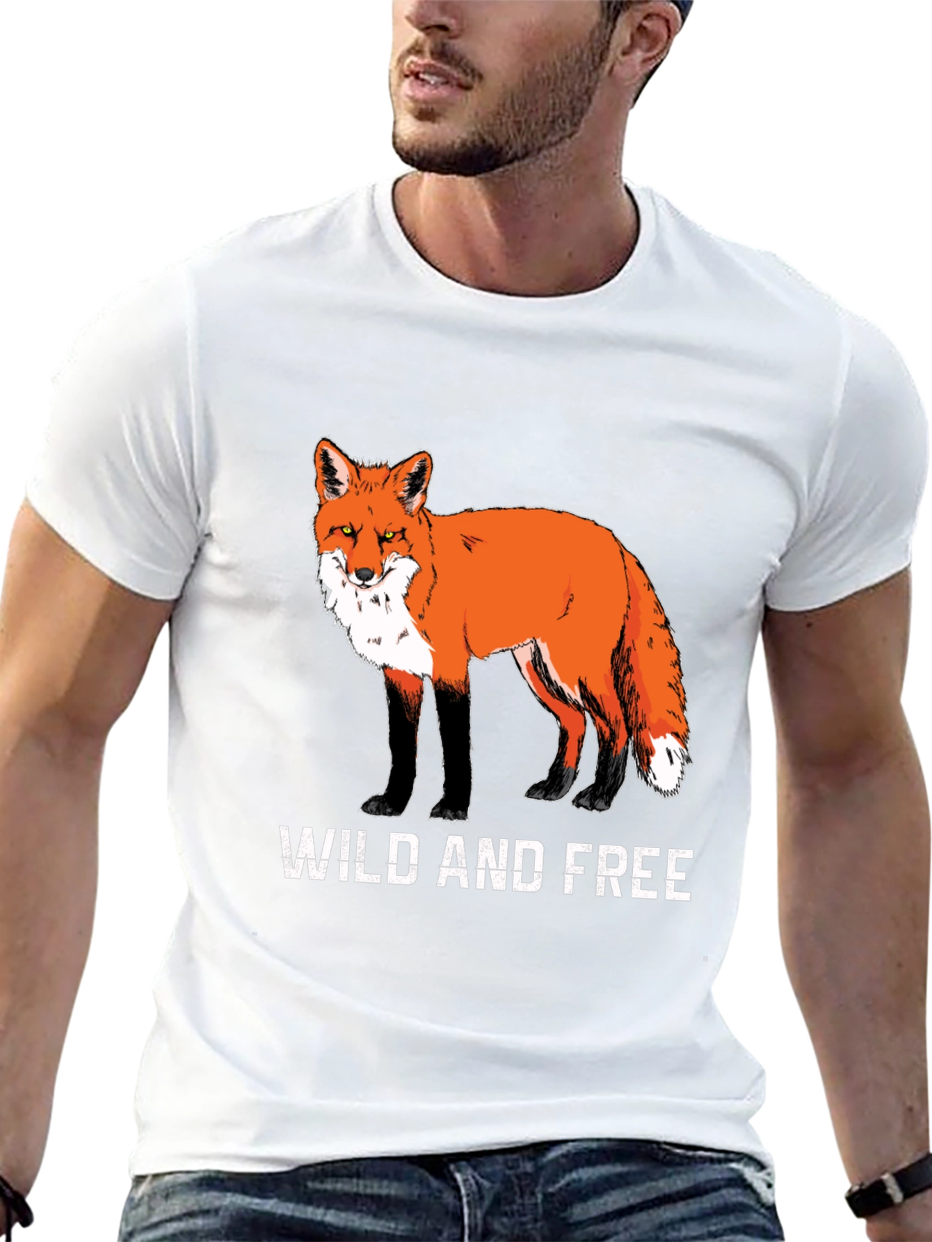 Wild and Free Fox Graphic Tee - Black
