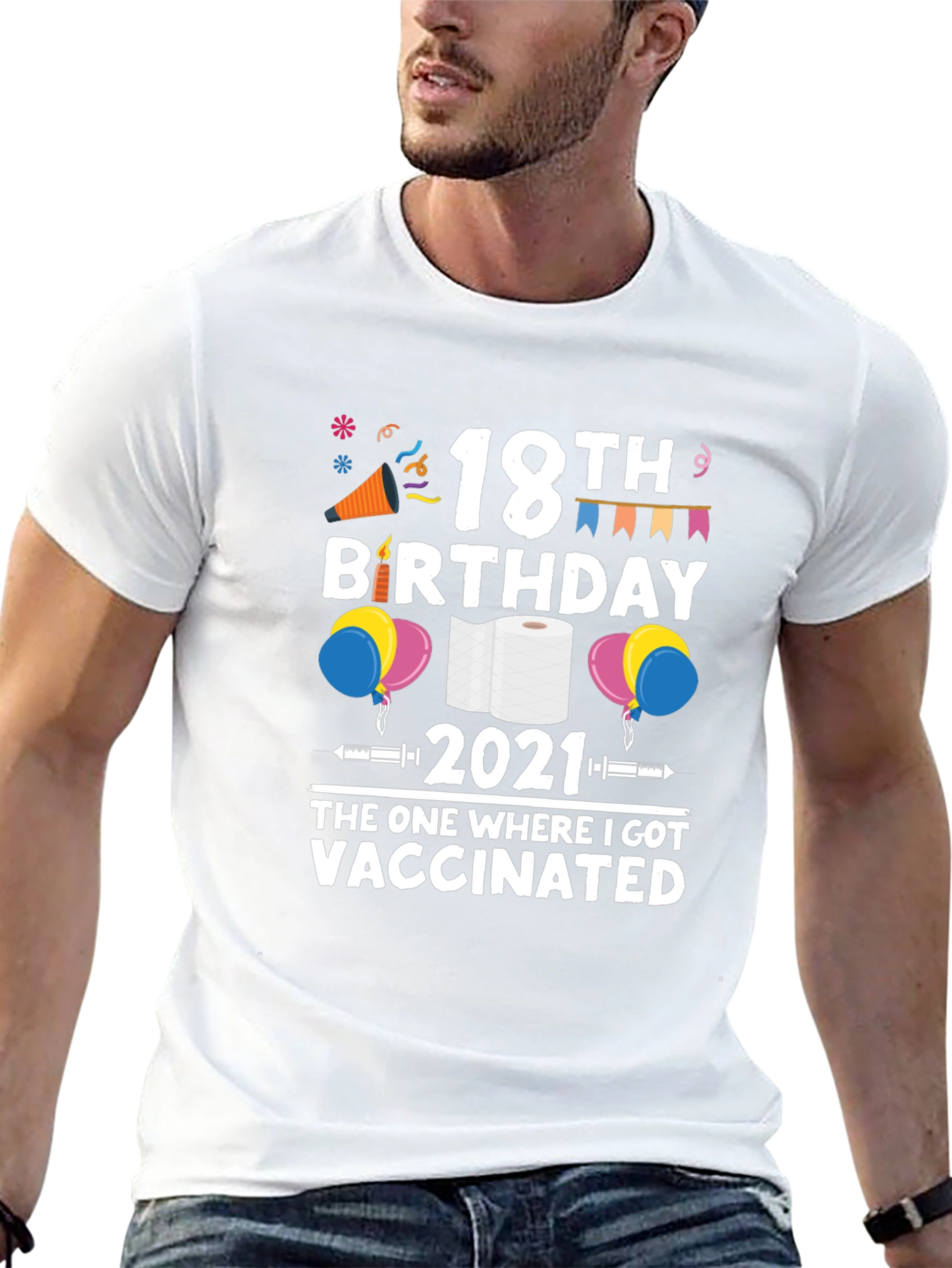 18th Birthday 2021 Vaccinated Black T-Shirt