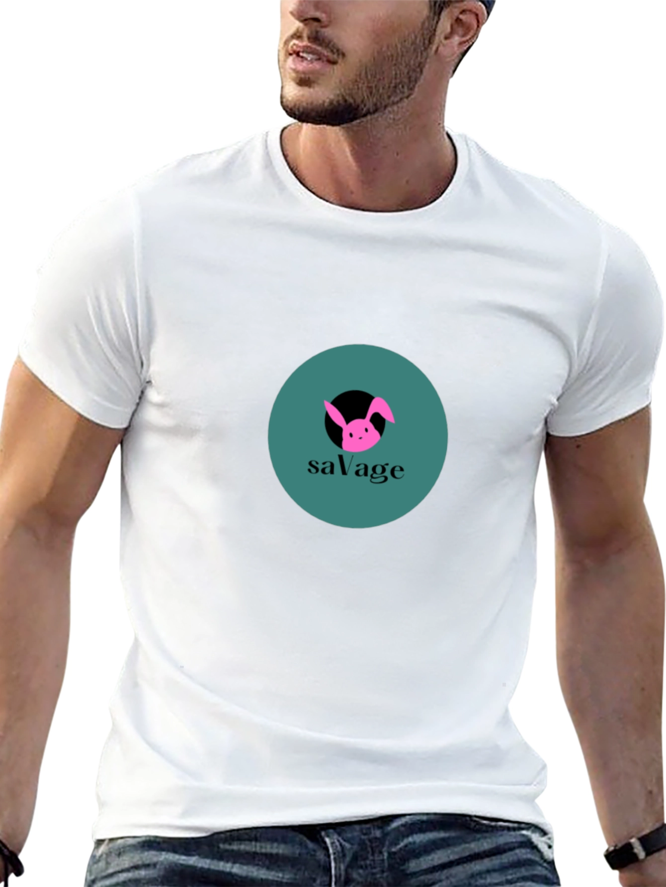 Savage Bunny Graphic Tee - Black