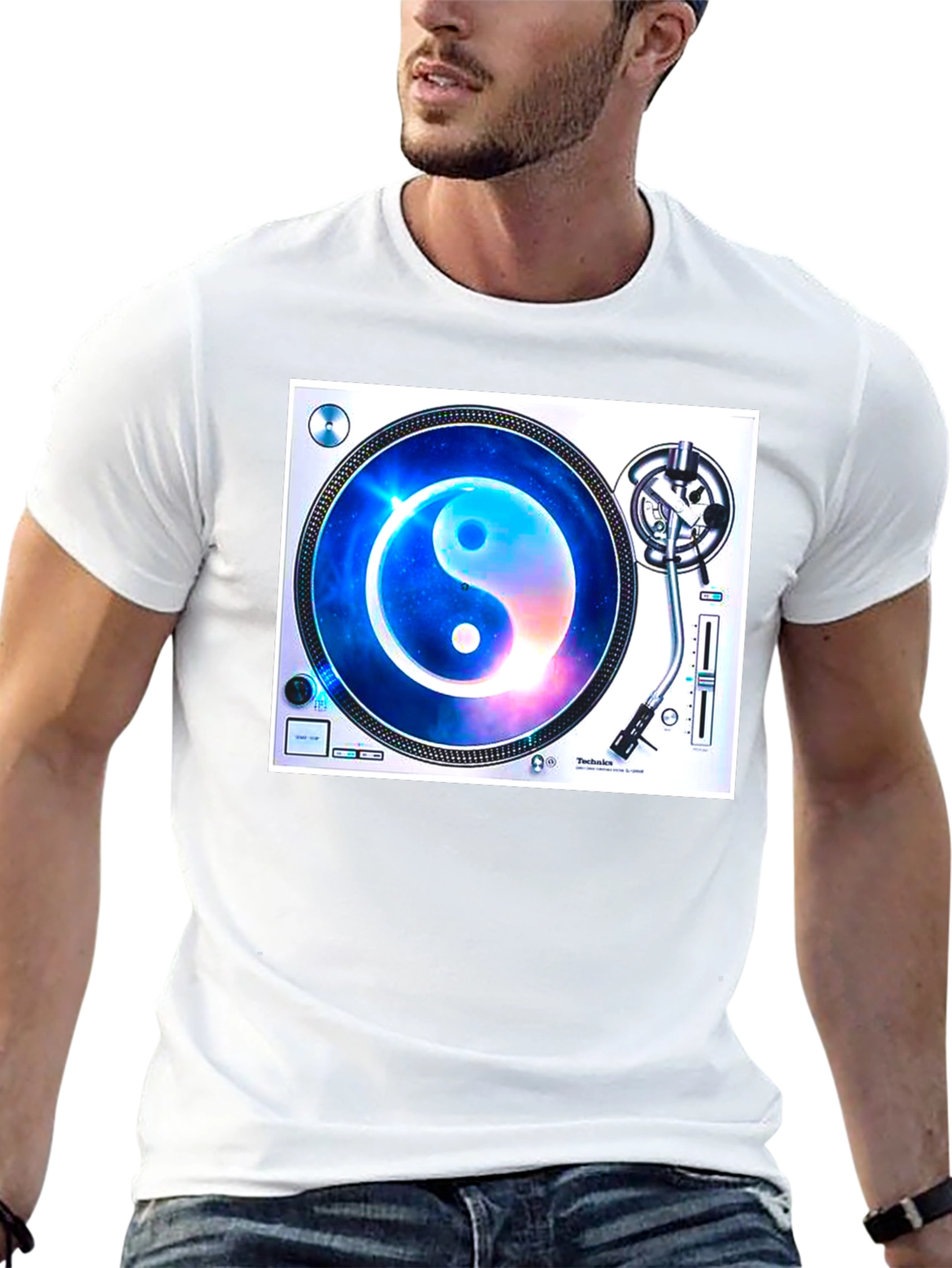 Yin Yang Galaxy Turntable Graphic Tee