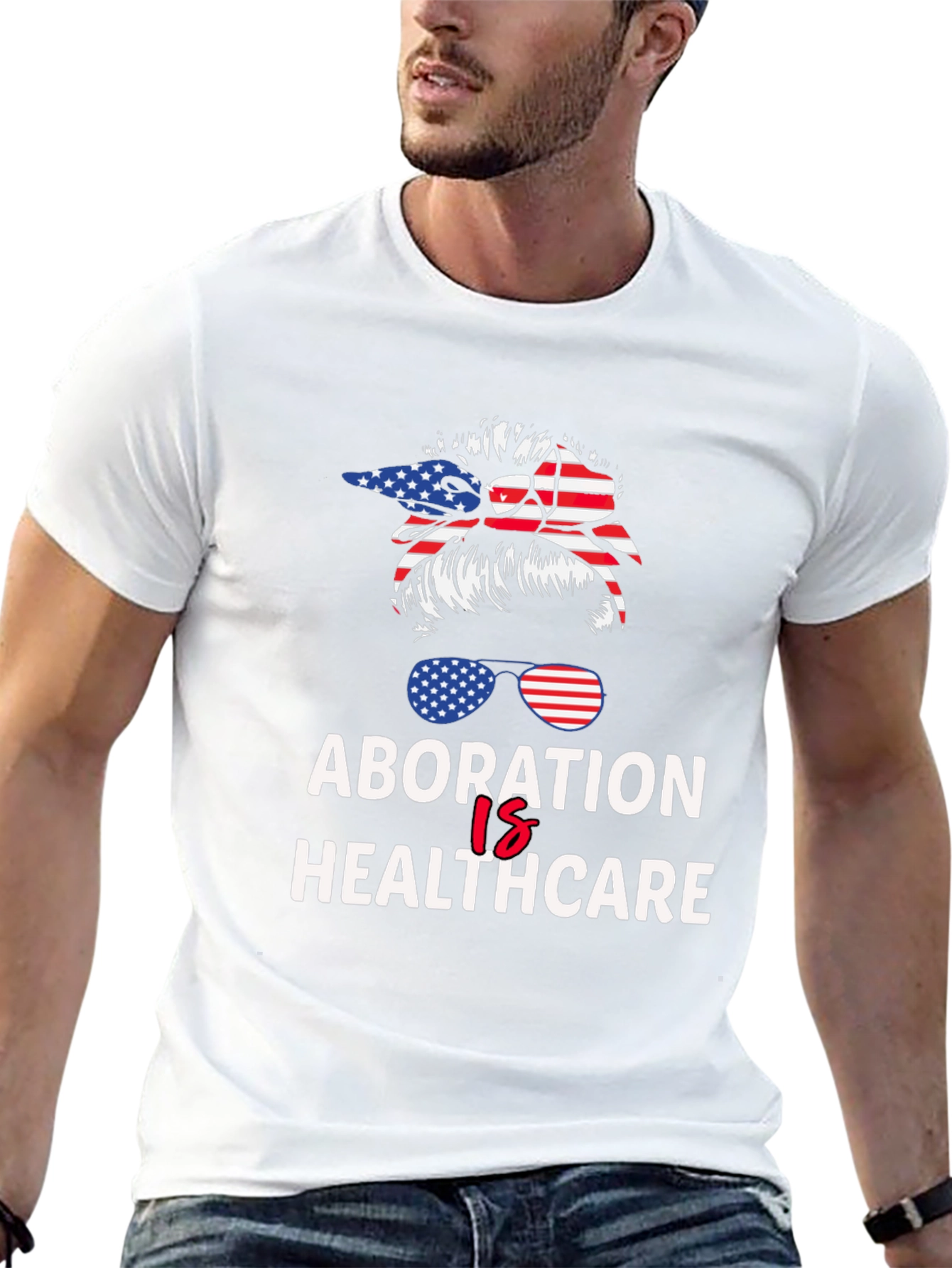 Abortion is Healthcare American Flag T-Shirt