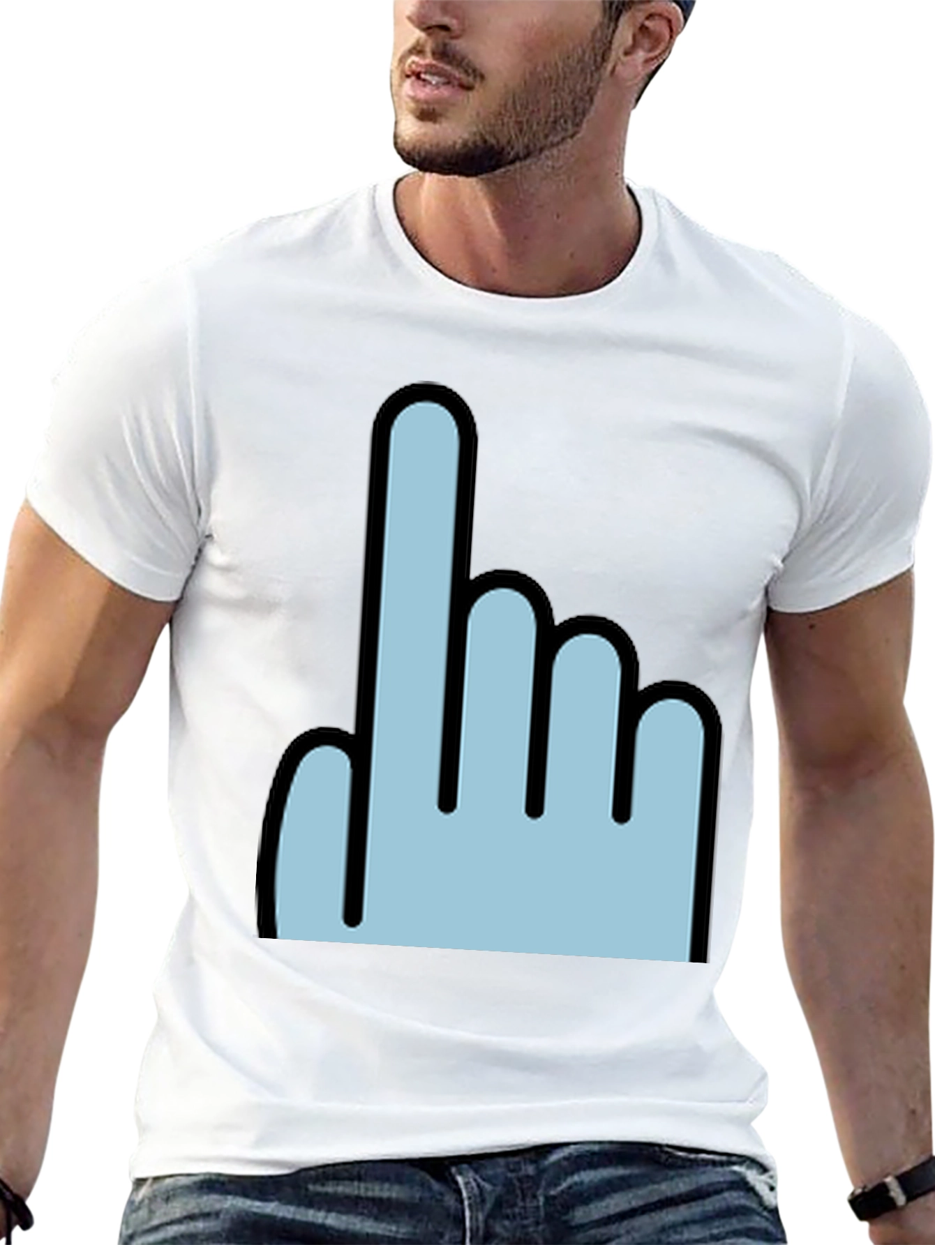 Pointing Finger Graphic Tee - Trendy Black T-Shirt