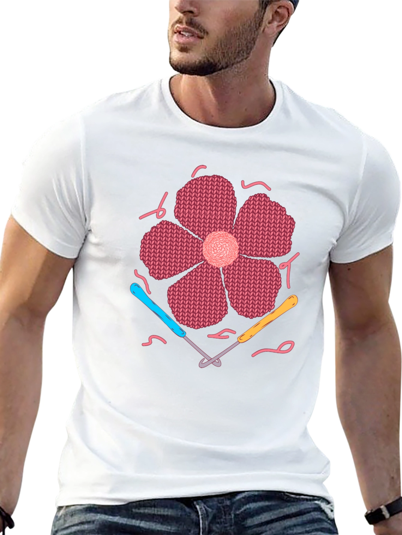 Knitted Flower T-Shirt Crochet Design