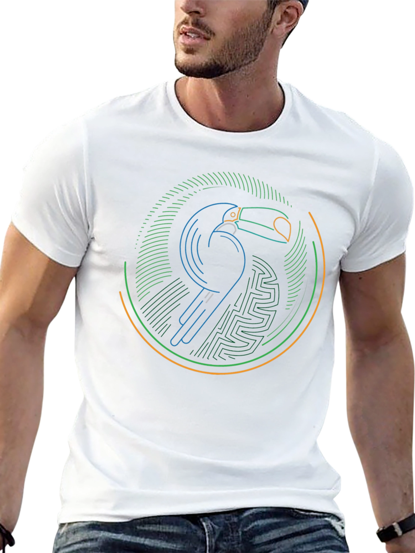 Neon Toucan Graphic T-Shirt - Modern Bird Design