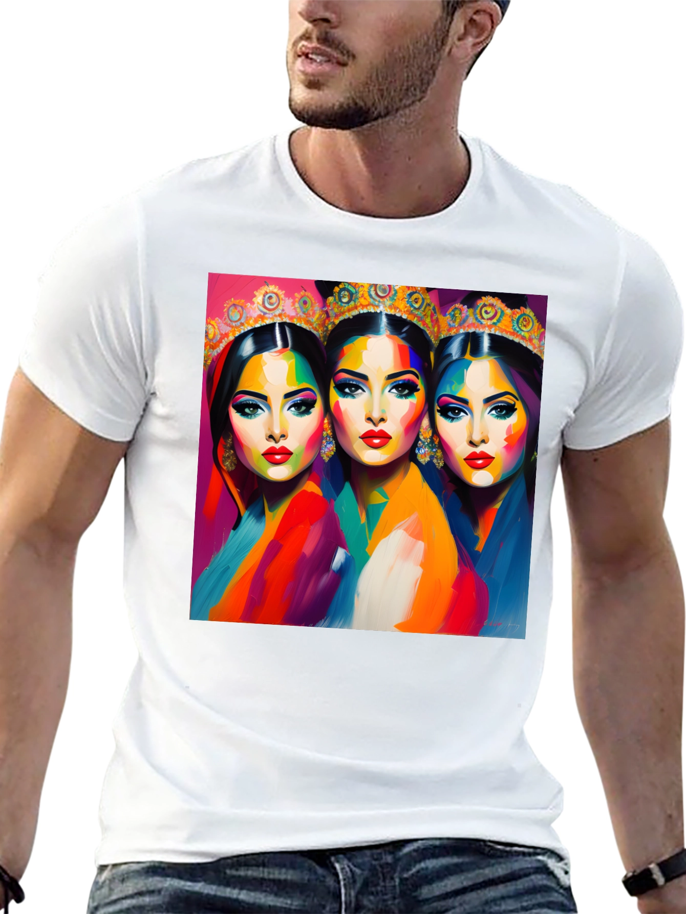 Vibrant Queens Graphic Black T-Shirt