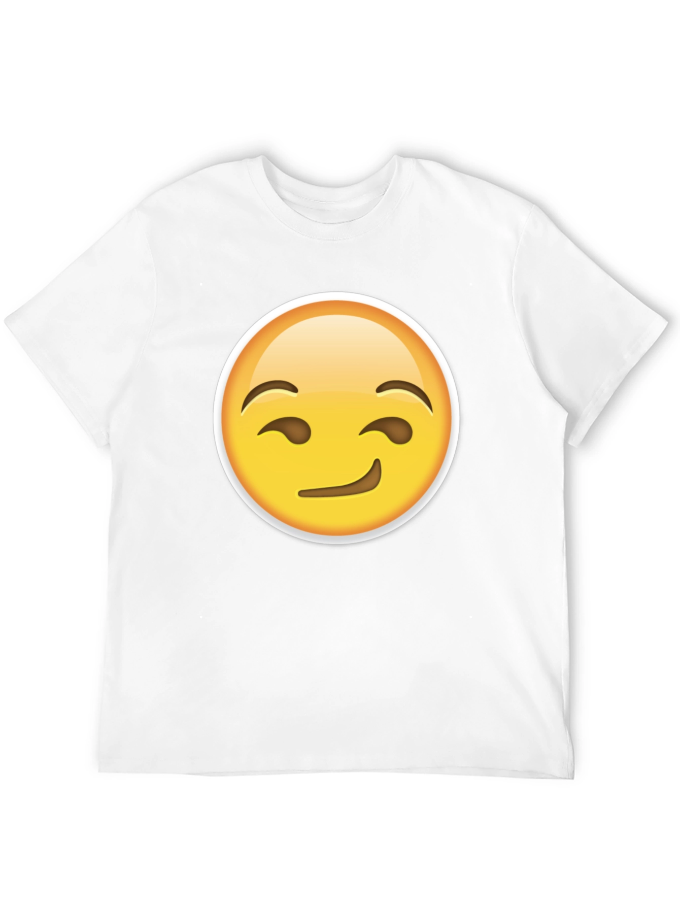 Winking Emoji Graphic Tee - Black Cotton T-Shirt