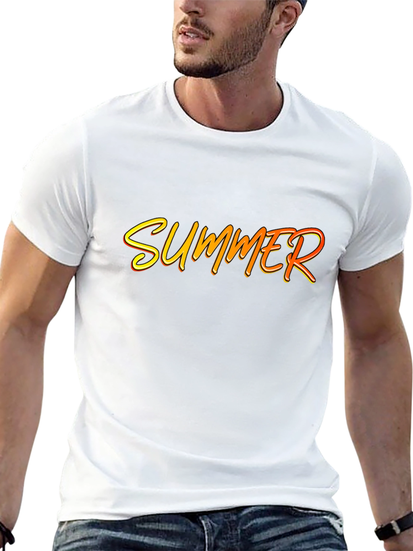 Summer Graphic Print Black T-Shirt