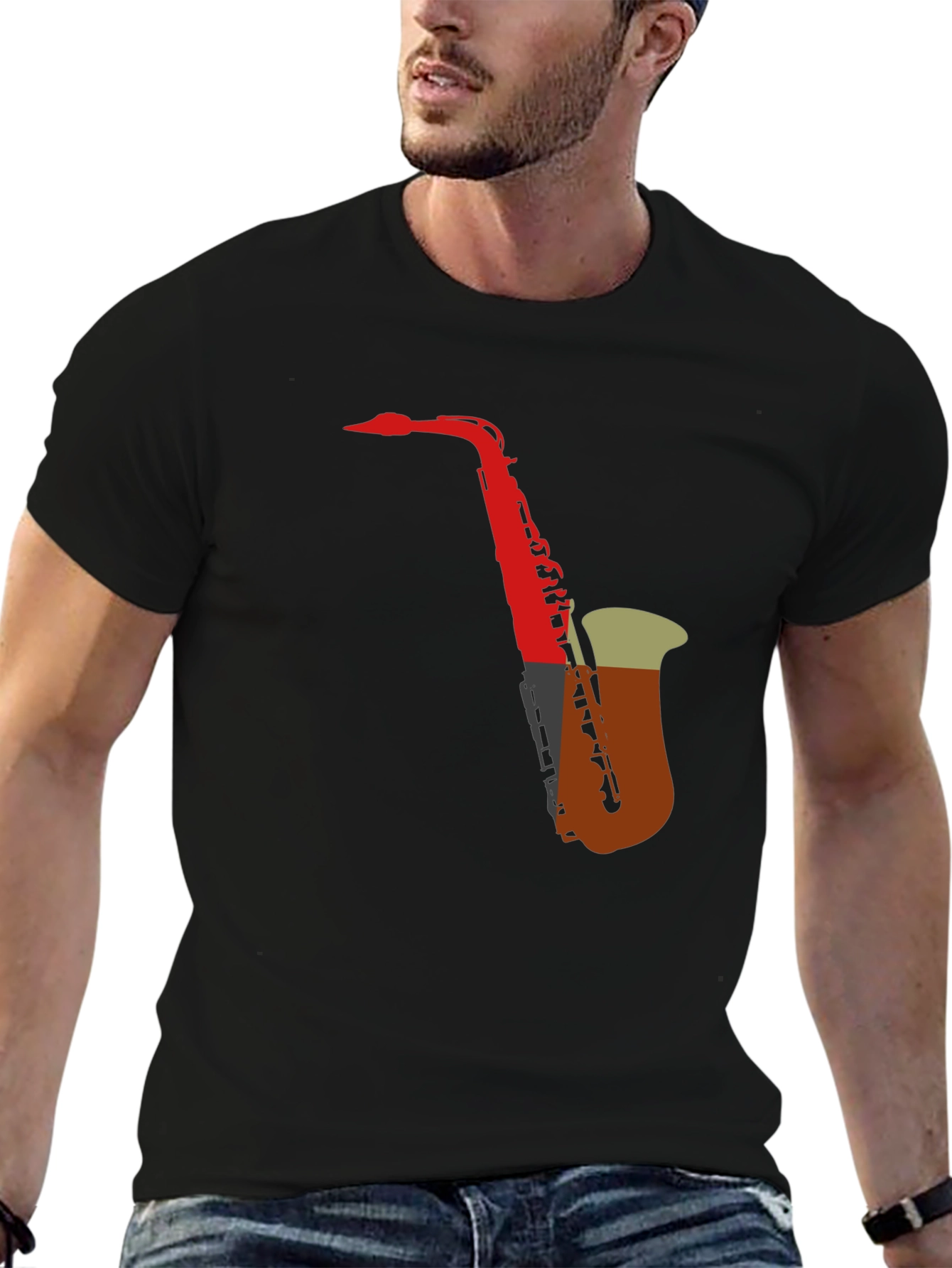 Saxophone Graphic T-Shirt - Cool Music Tee