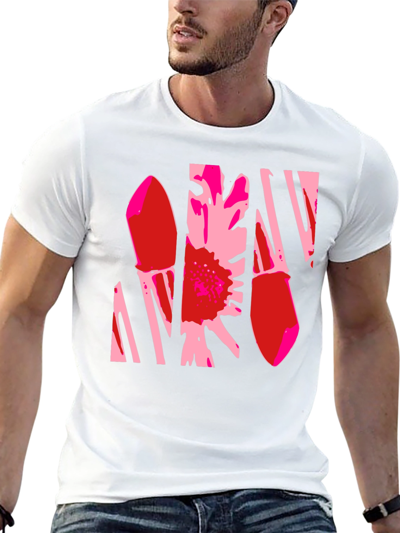 Abstract Flower Graphic T-Shirt - Black