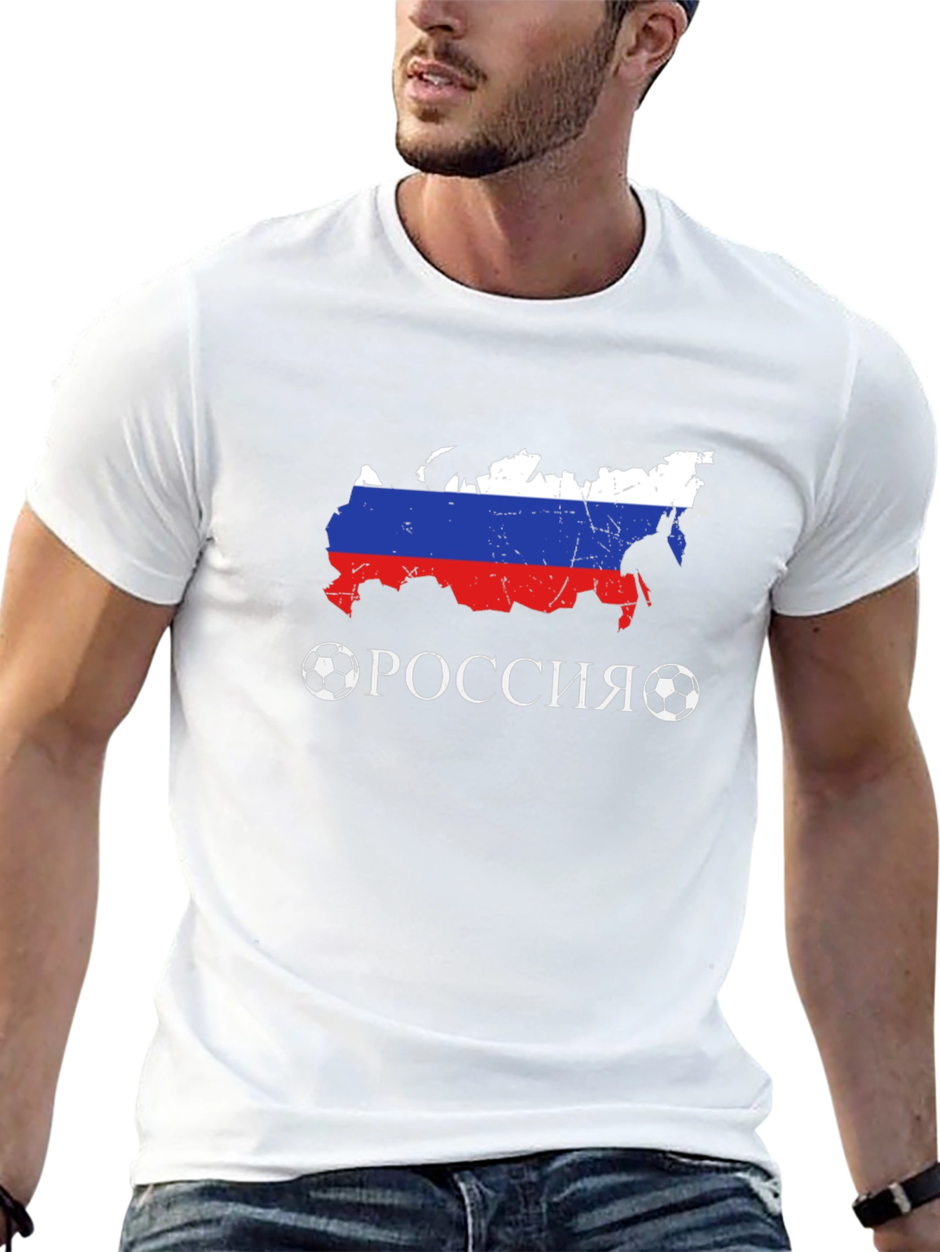 Russia Soccer T-Shirt - Flag Map Design