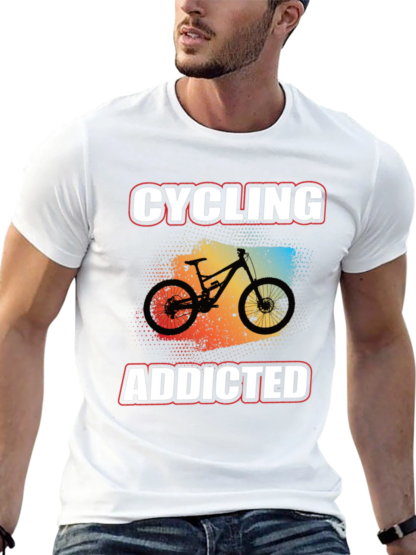 Cycling Addicted Graphic Tee - Mountain Bike Shirt
