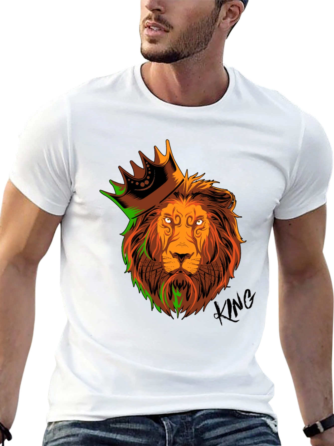 King Lion Graphic T-Shirt - Mens Black Tee
