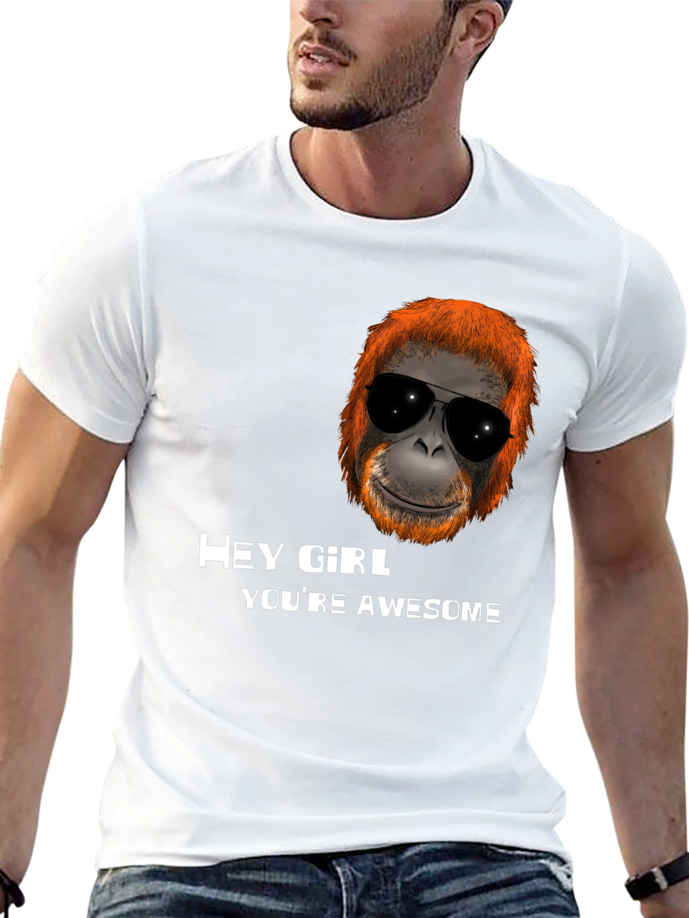 Awesome Orangutan Hey Girl T-Shirt