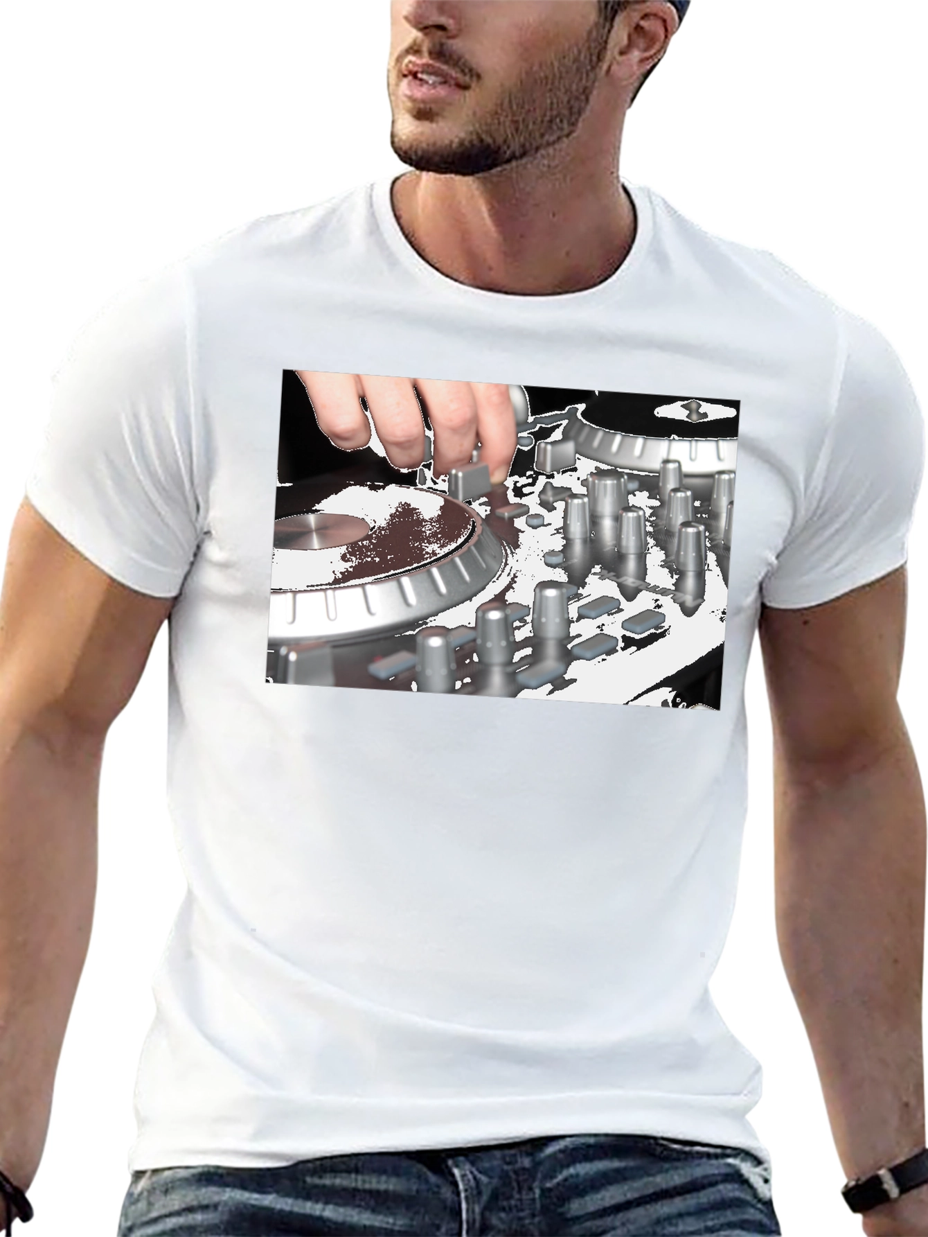 DJ Mixer Graphic Black T-Shirt
