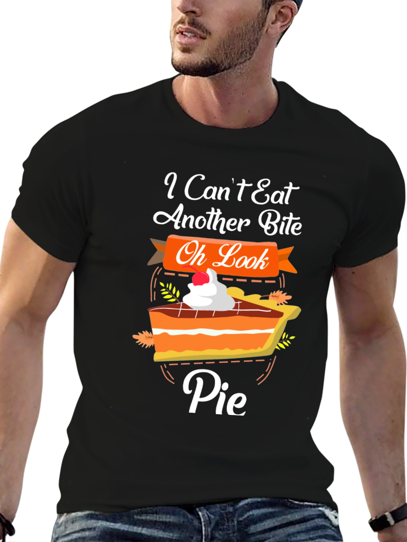 Funny Thanksgiving Pie T-Shirt: I Cant Eat Another Bite