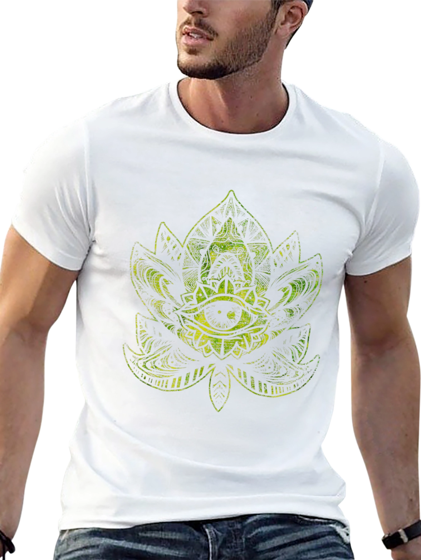 Mystic Eye Lotus Graphic Black T-Shirt