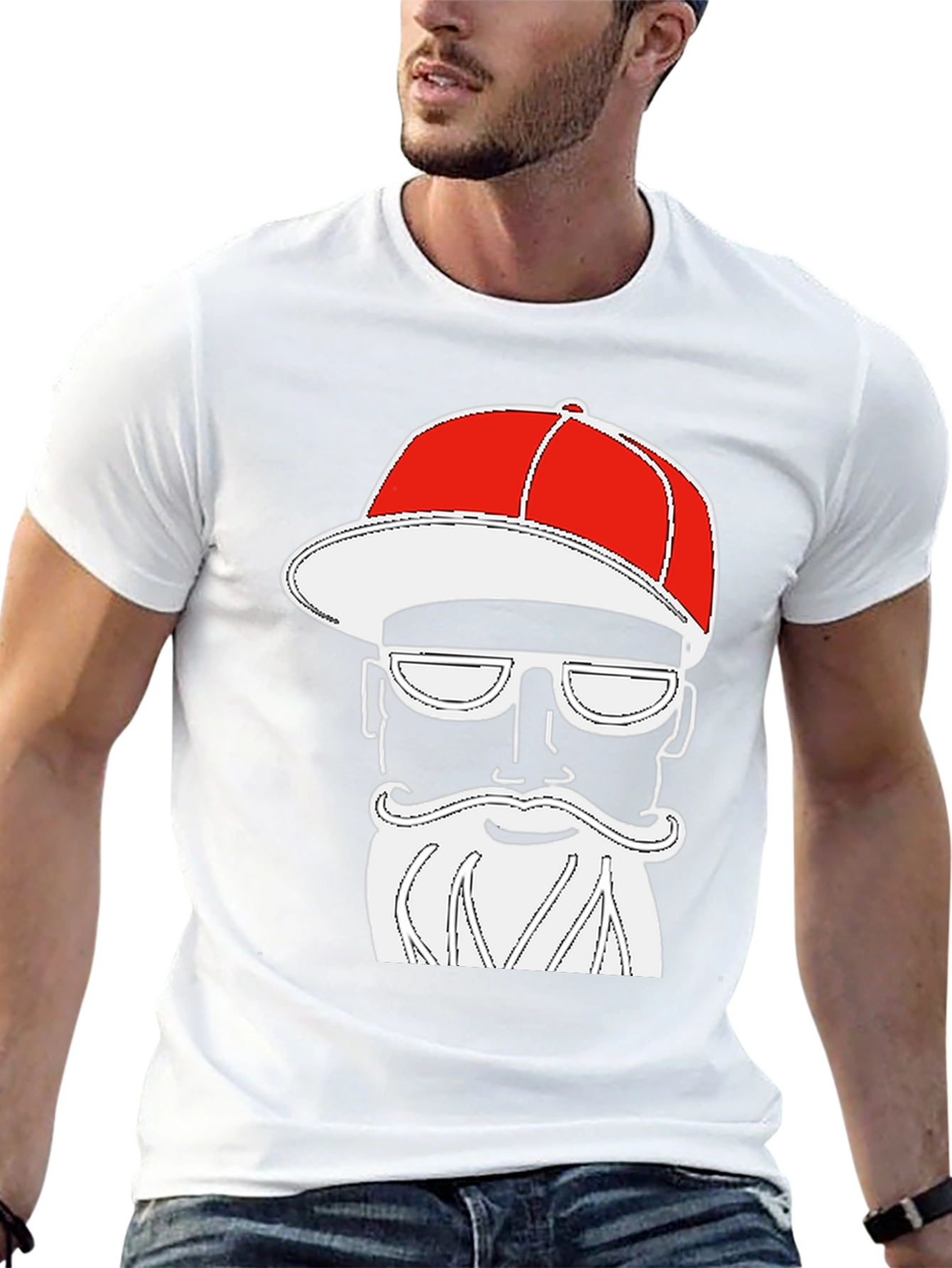 Cool Graphic Tee - Bearded Hipster Style