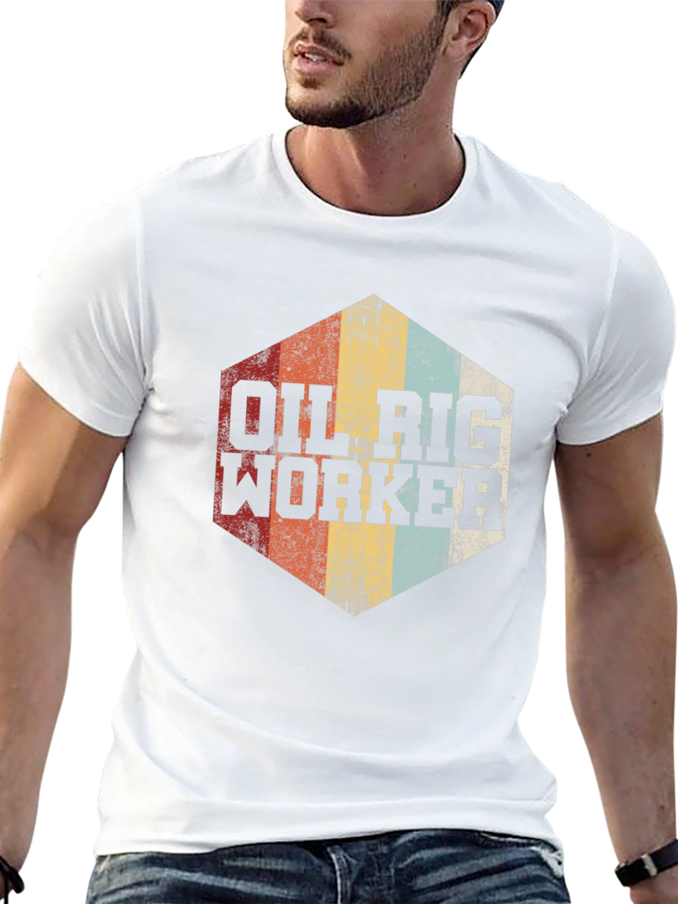 Oil Rig Worker Retro Graphic Tee