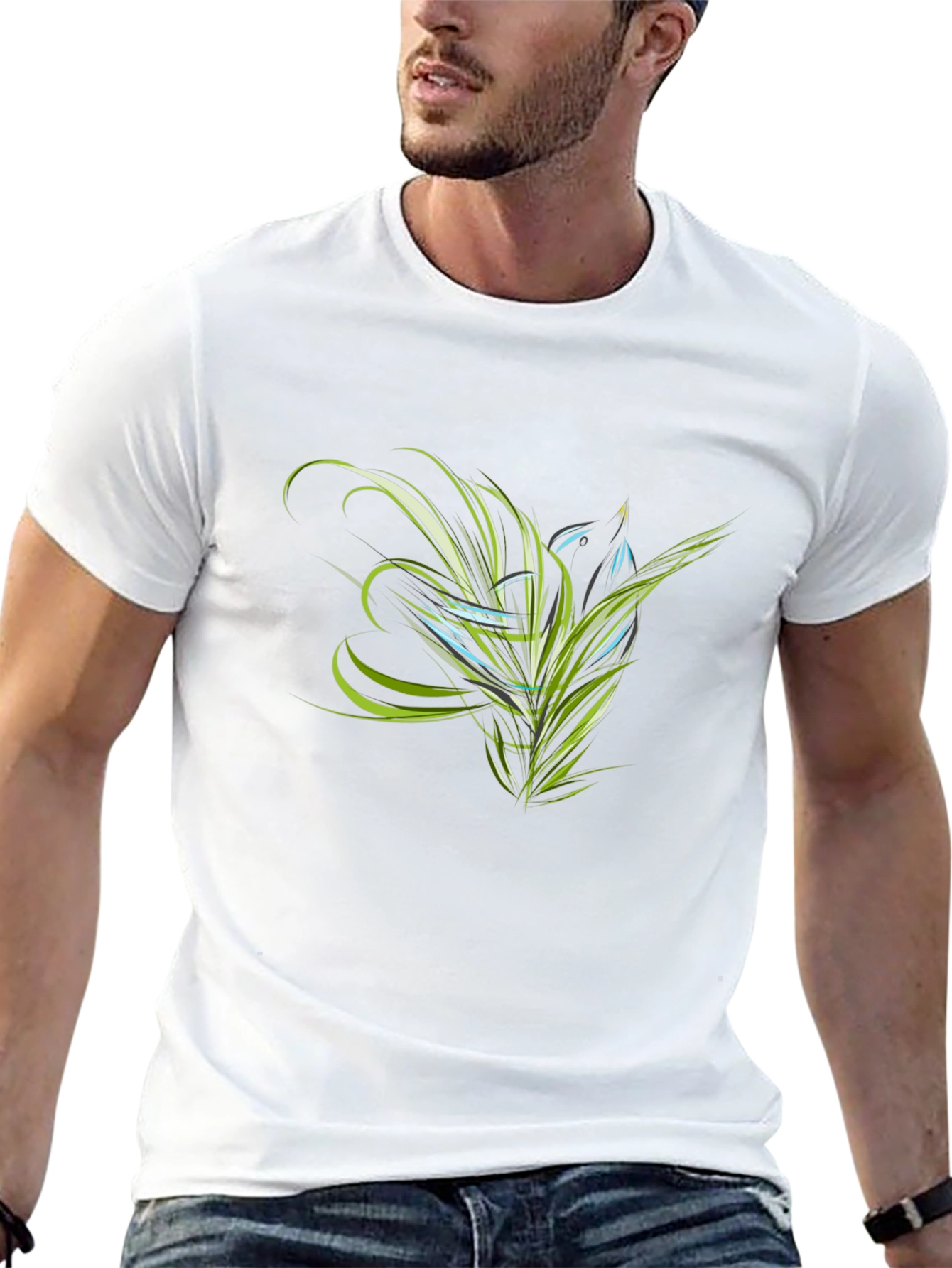Abstract Floral Graphic Black T-Shirt
