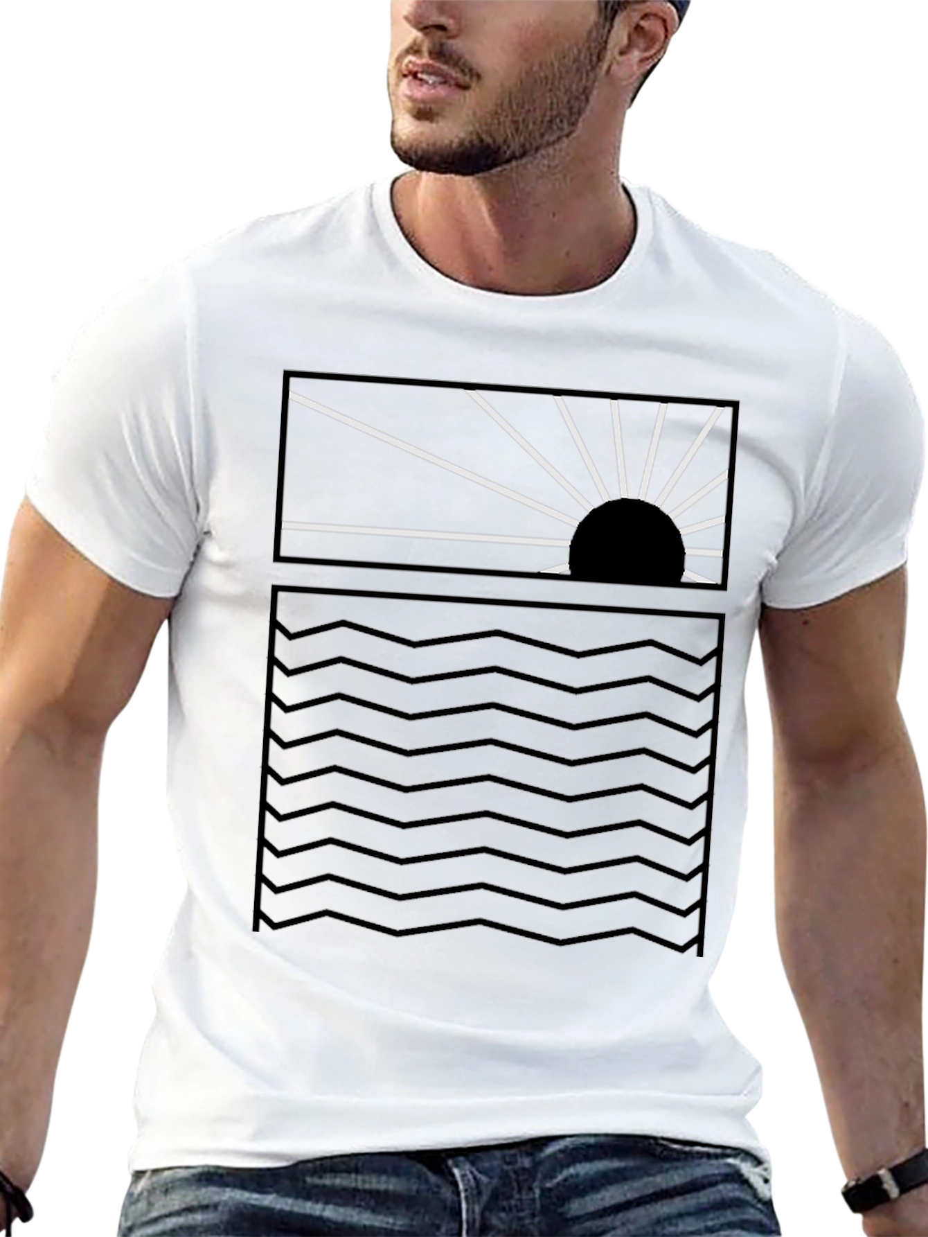 Sunset Waves Graphic Tee - Modern Style