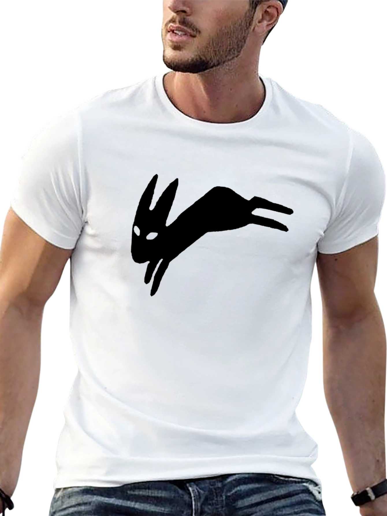 Black Rabbit Silhouette Tee - Unique Design