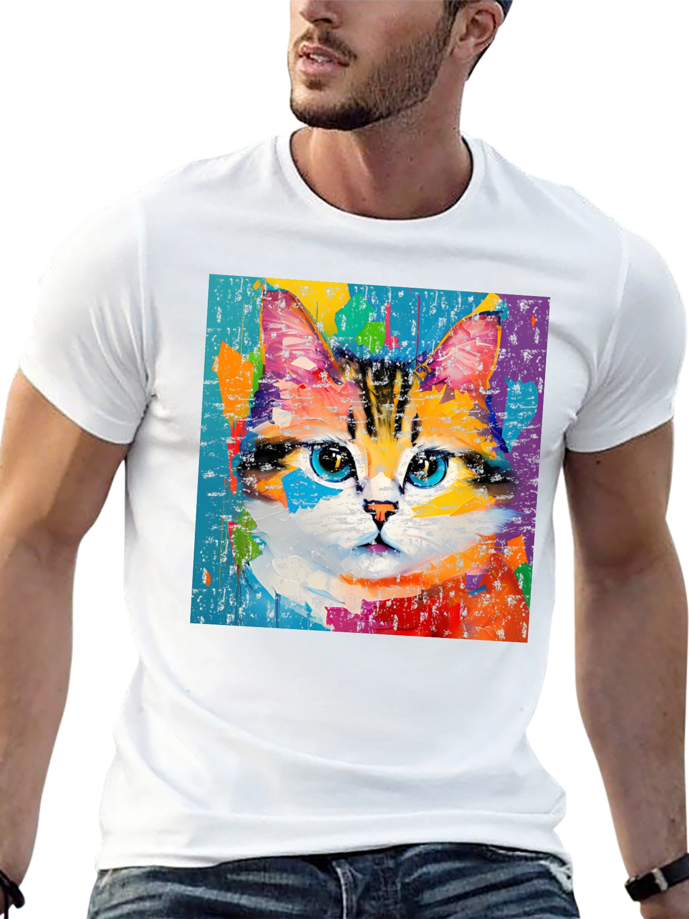 Colorful Cat Art T-Shirt