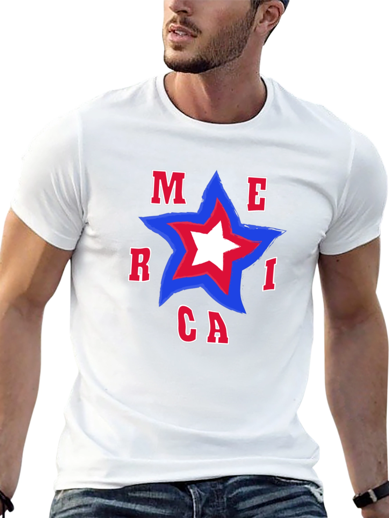 America Star T-Shirt - Patriotic Tee