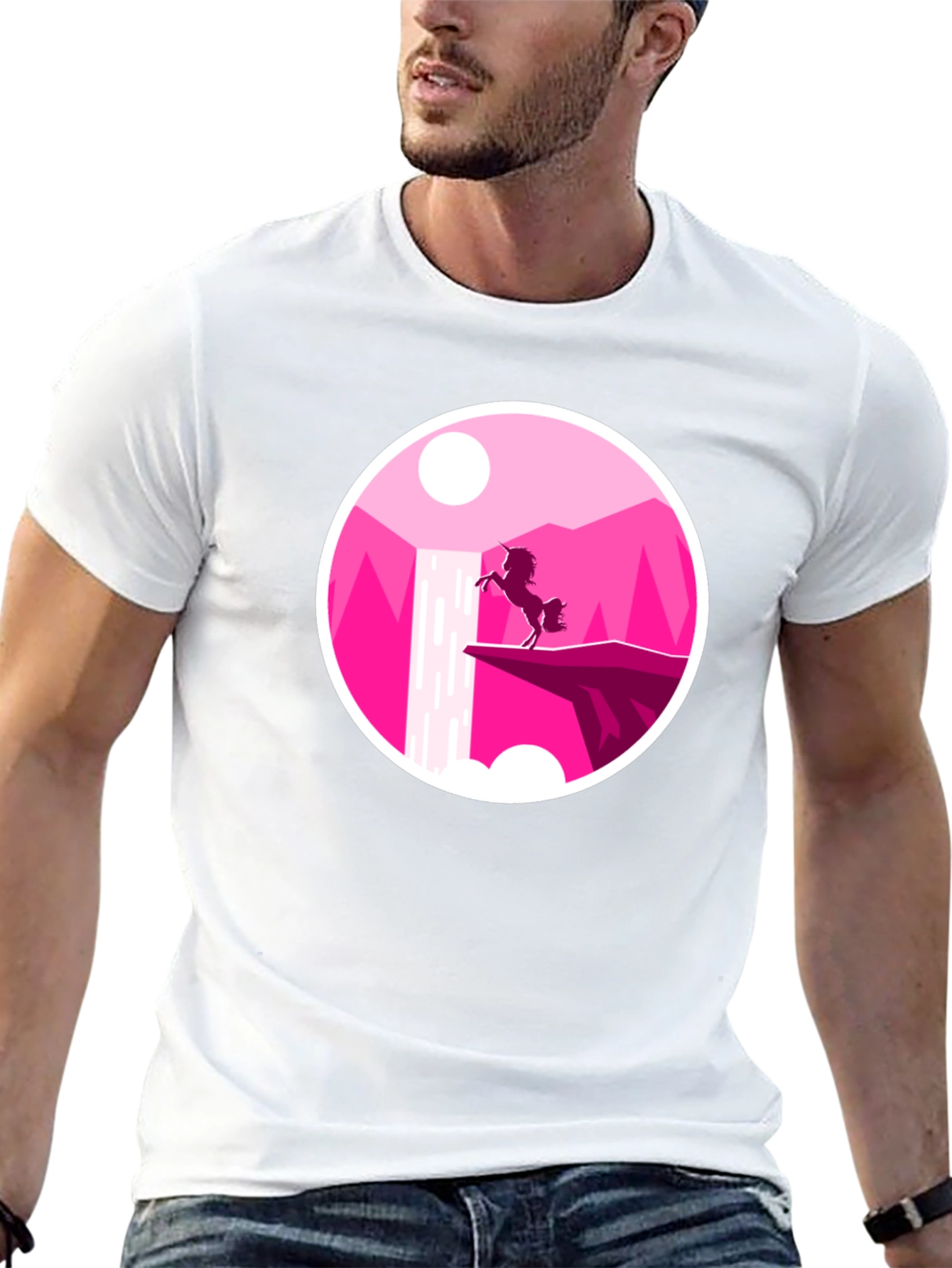 Unicorn Silhouette Graphic Tee - Black