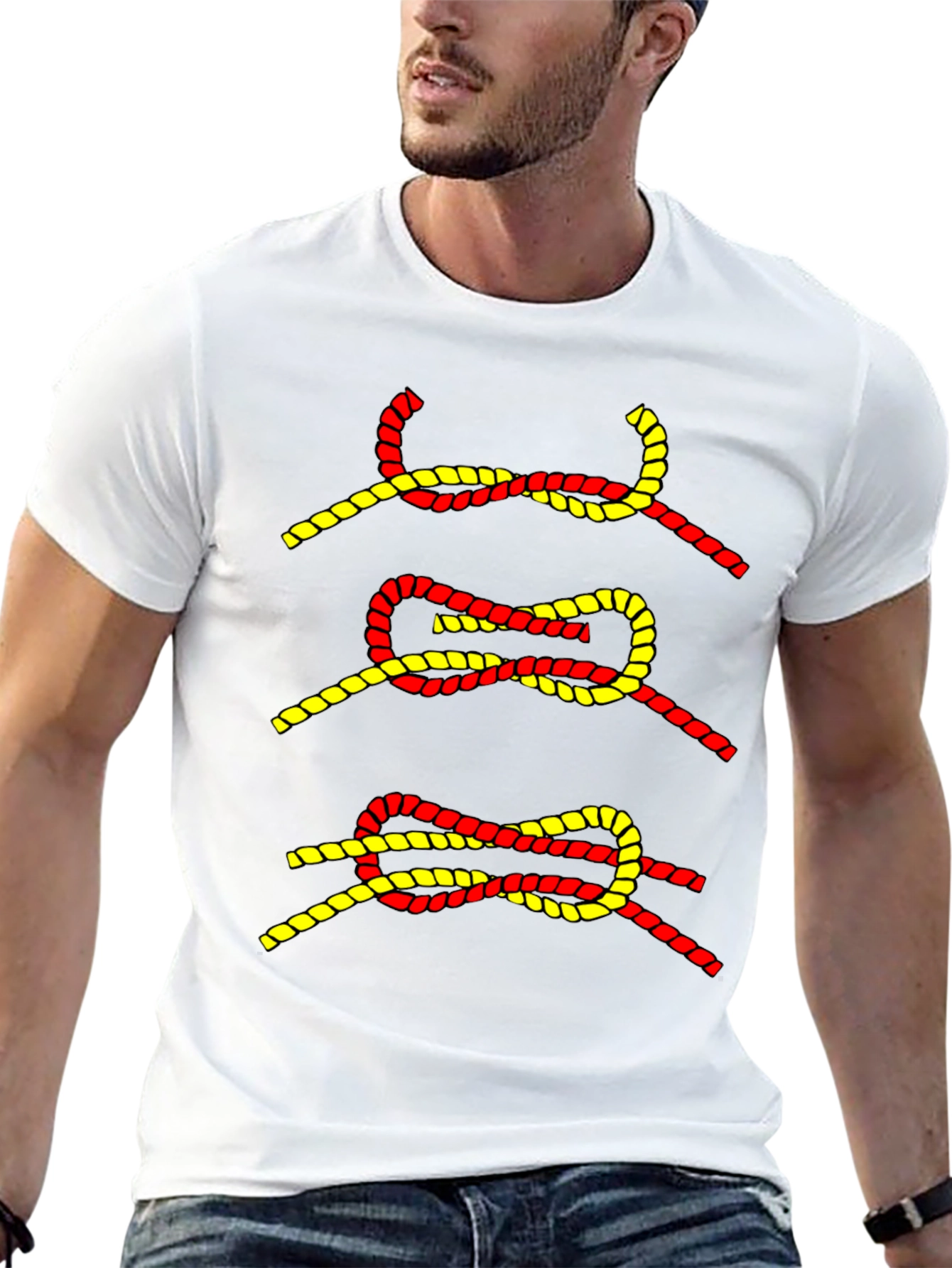 Knot Graphic Tee - Black Cotton Blend T-Shirt