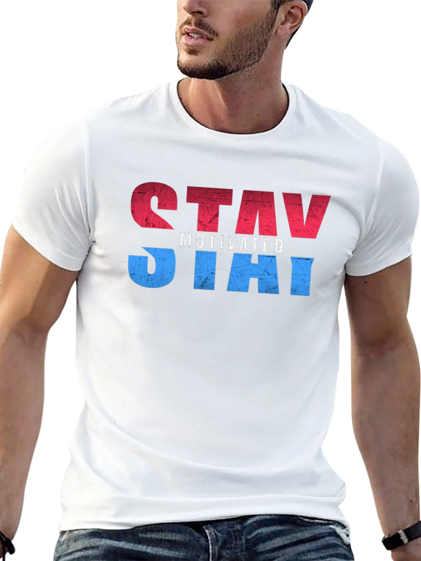 Stay Motivated Graphic T-Shirt - Black