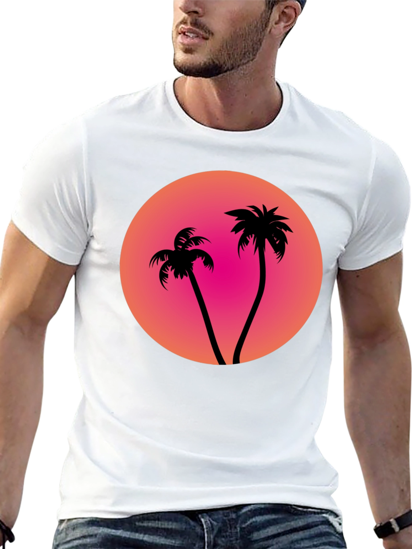 Sunset Palm Tree Graphic Tee