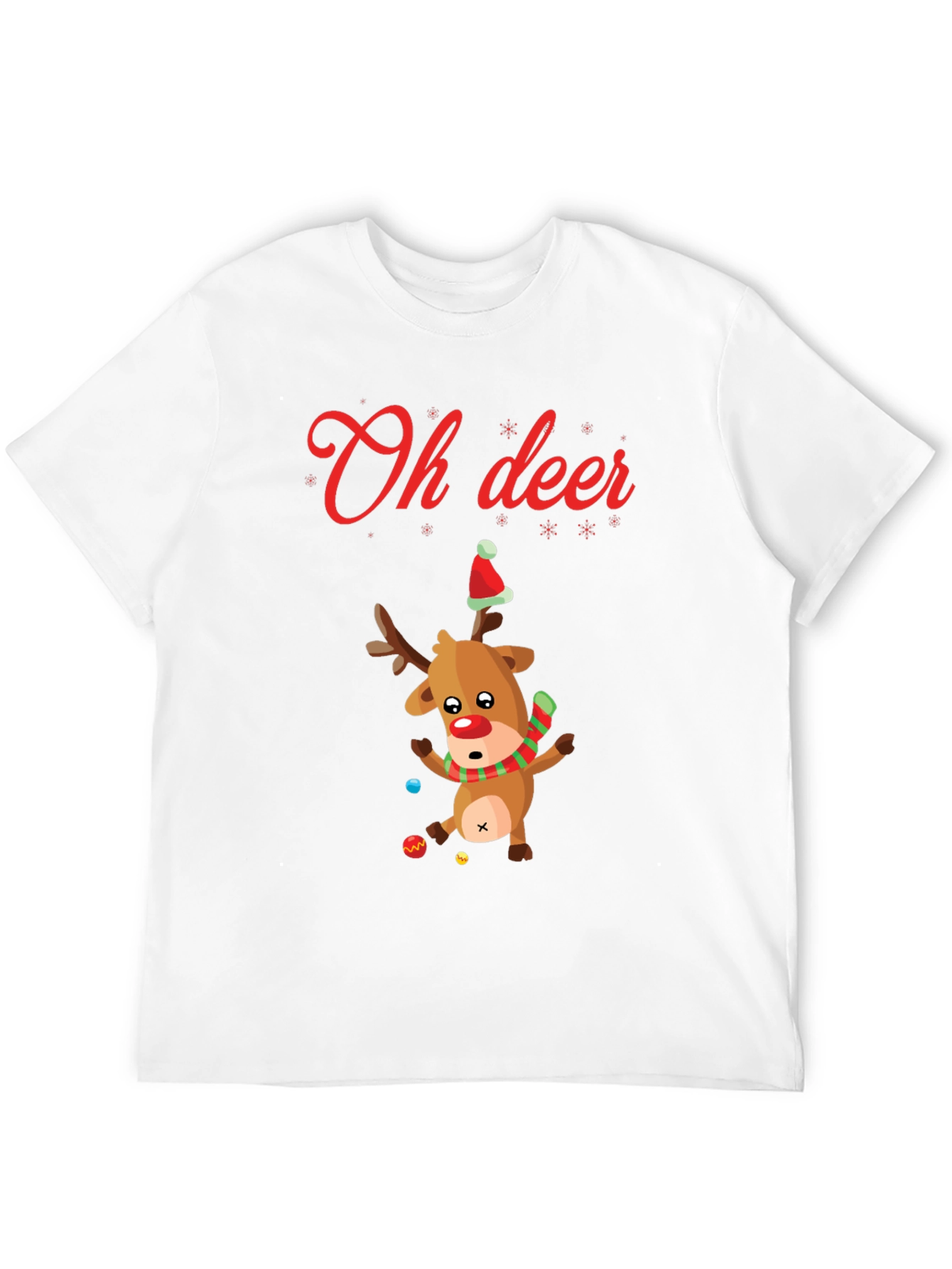 Oh Deer Christmas T-Shirt - Holiday Reindeer Design
