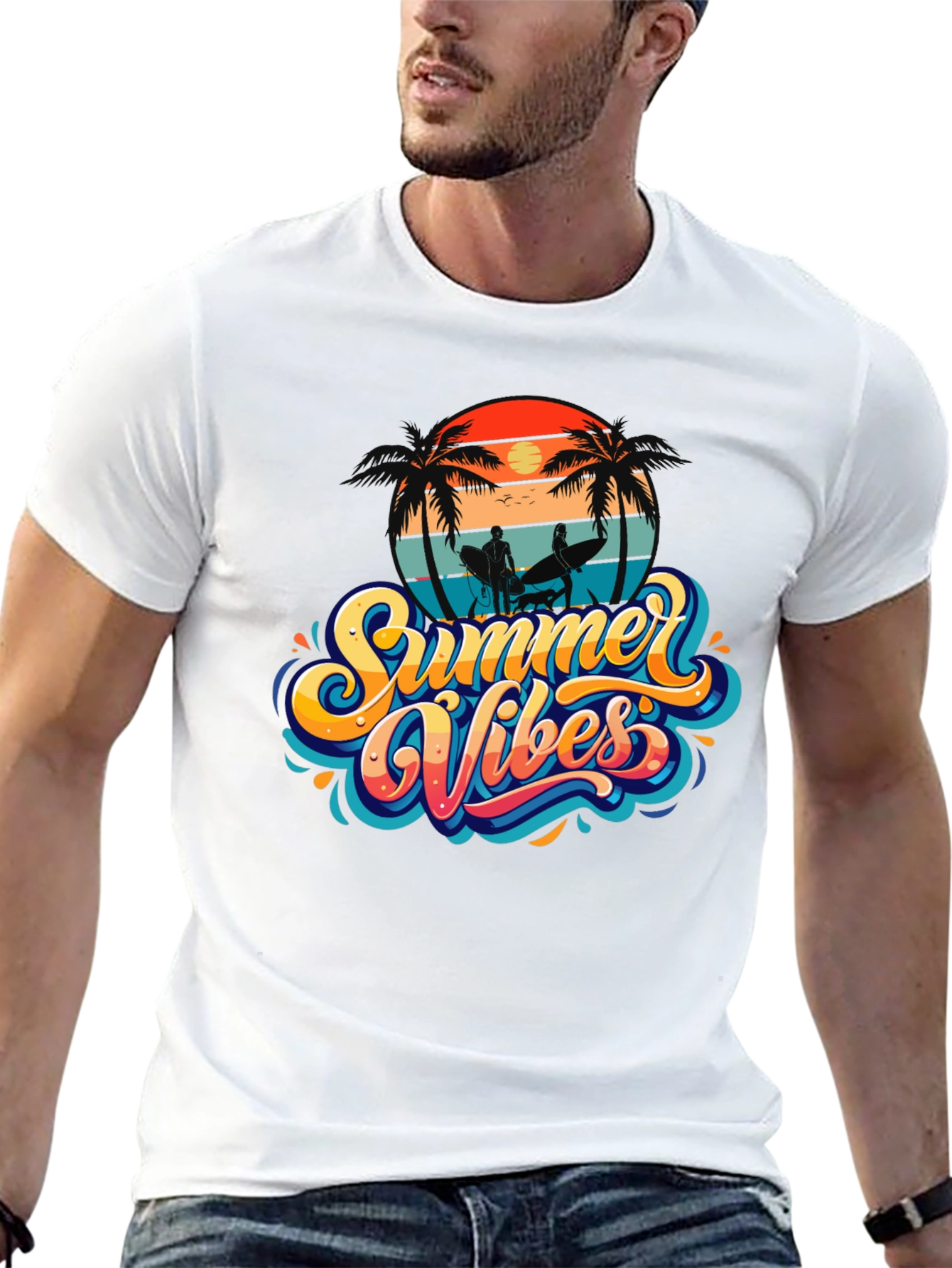Summer Vibes Black T-Shirt