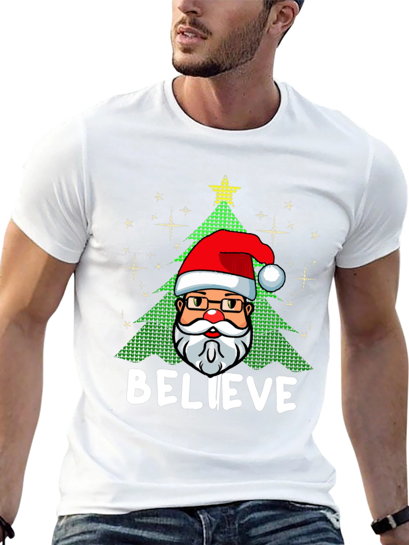 Believe Santa Christmas Graphic Tee