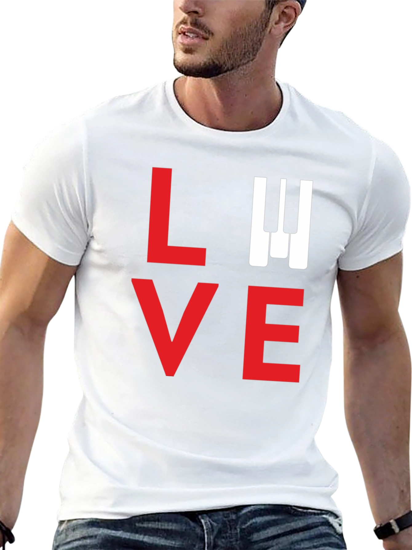 LOVE Piano Keys Black T-Shirt