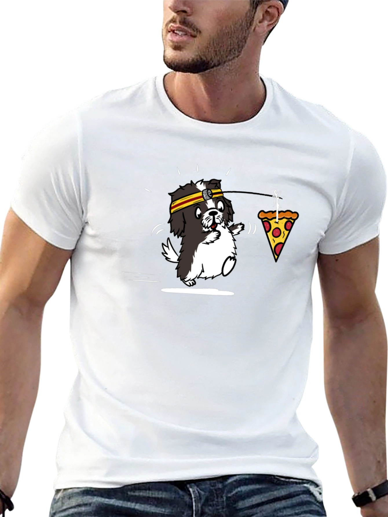 Funny Dog Pizza T-Shirt - Novelty Graphic Tee