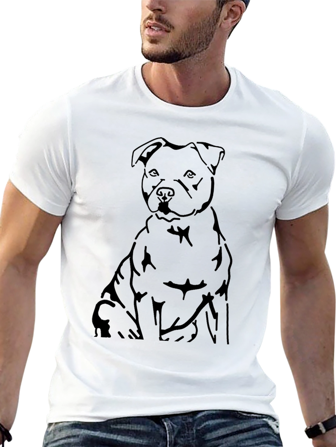 Staffordshire Bull Terrier Outline T-Shirt