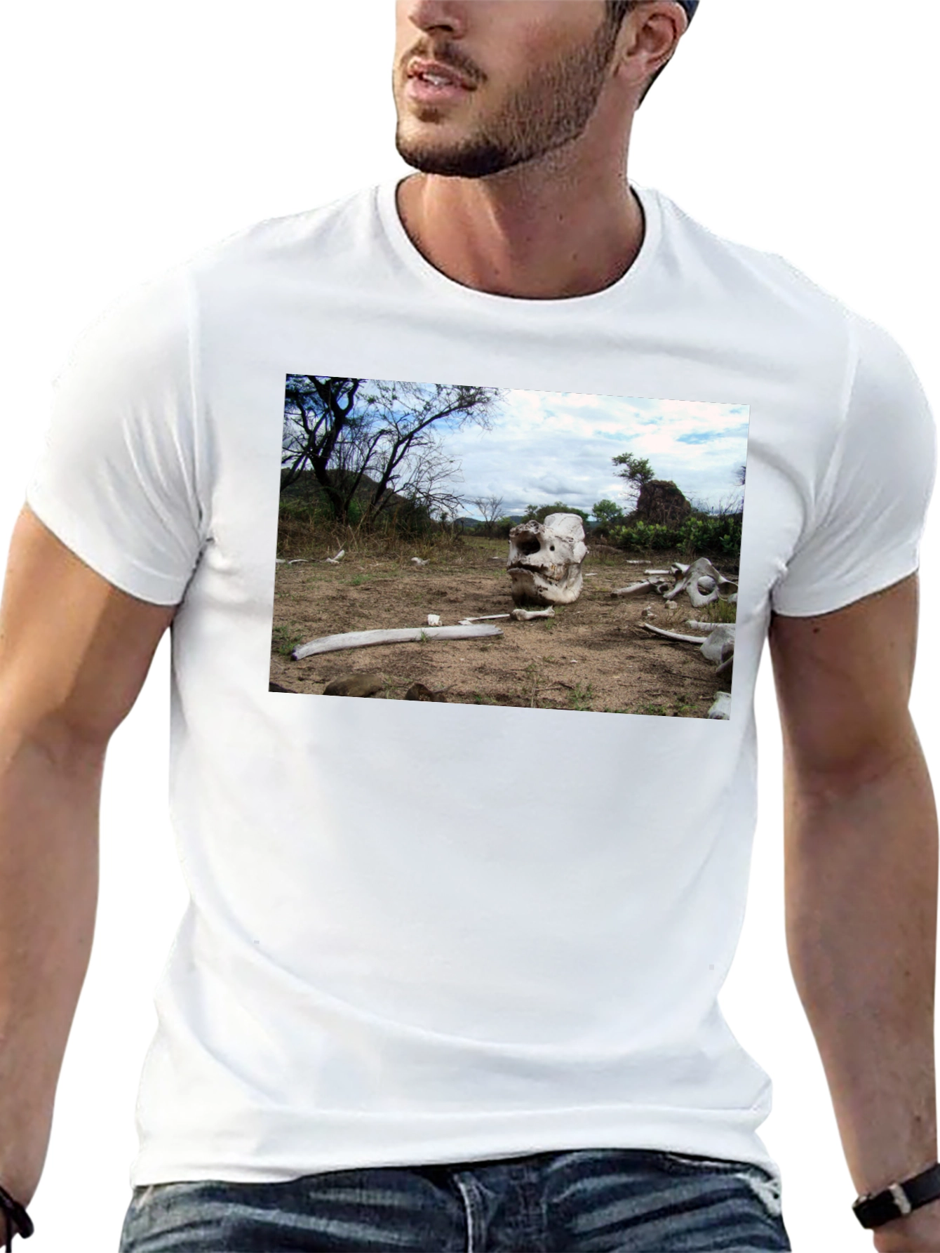 Elephant Skull Graphic Tee - Wildlife Conservation Shirt