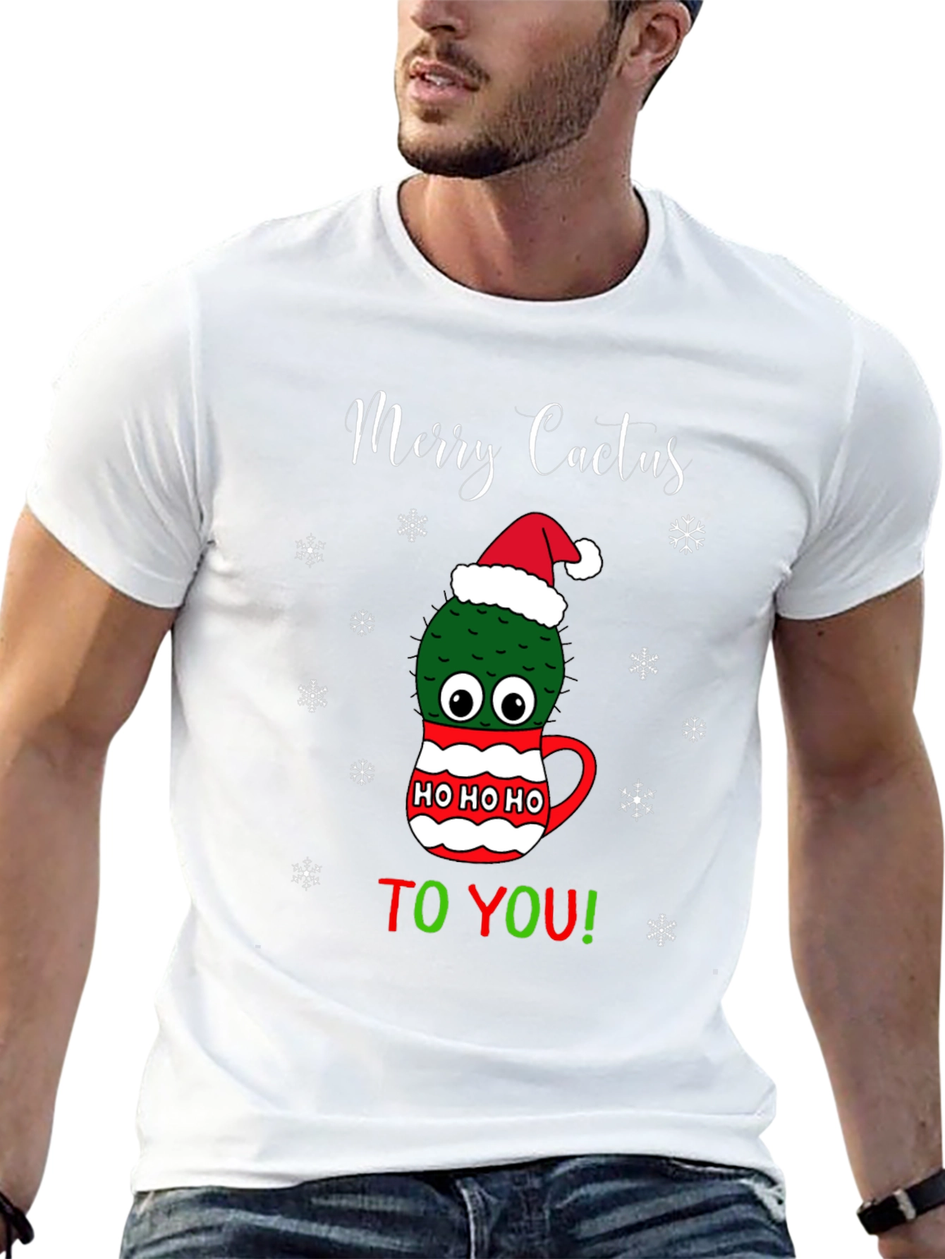 Merry Cactus Christmas Graphic Tee
